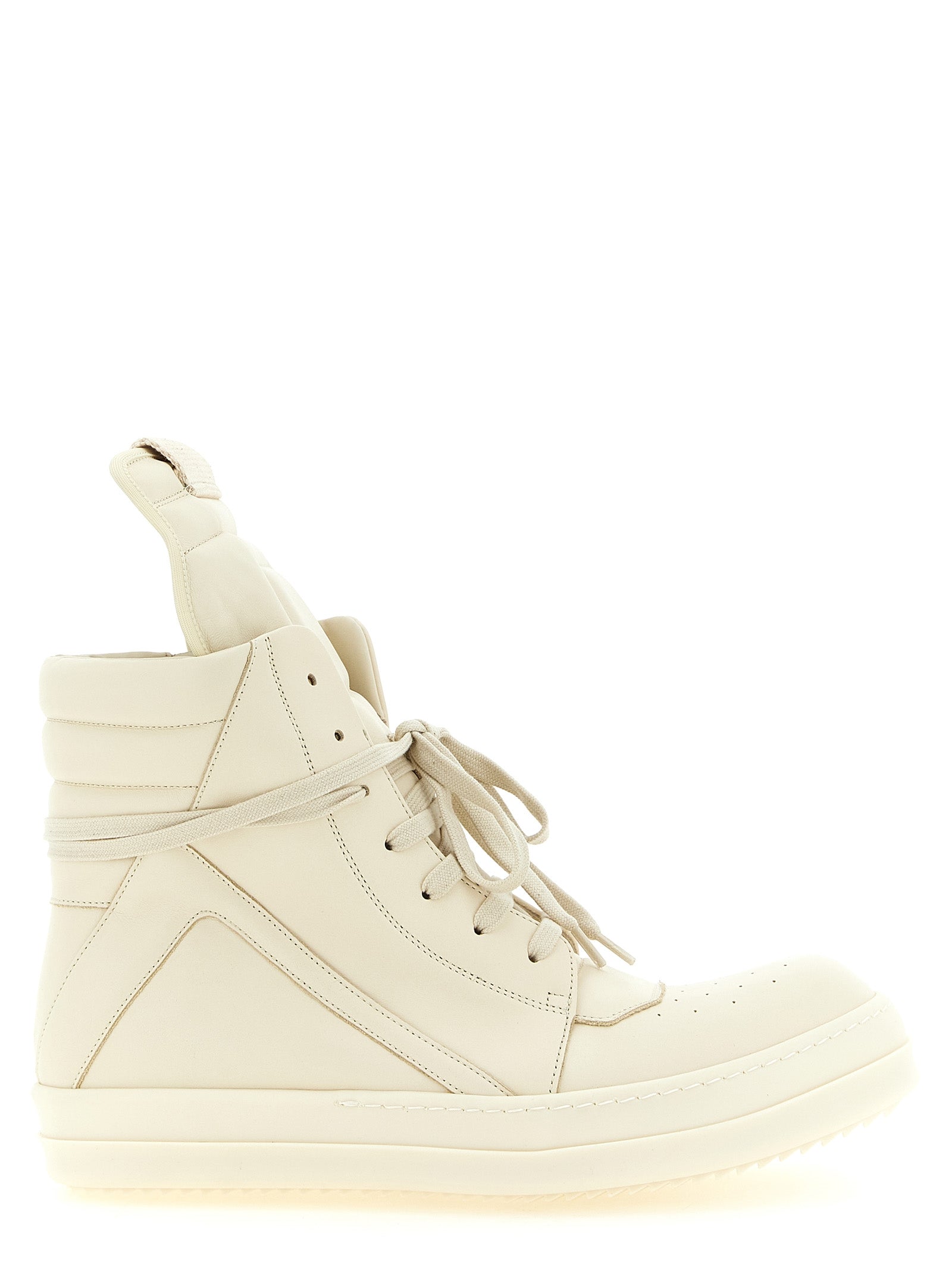 Rick Owens Weiße Kalbsleder High-Top-Sneaker