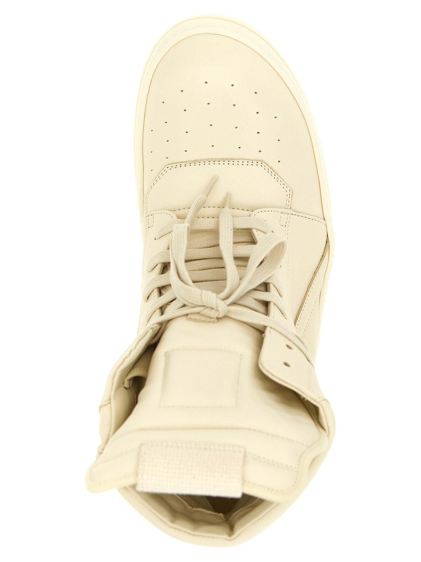 Rick Owens Weiße Kalbsleder High-Top-Sneaker