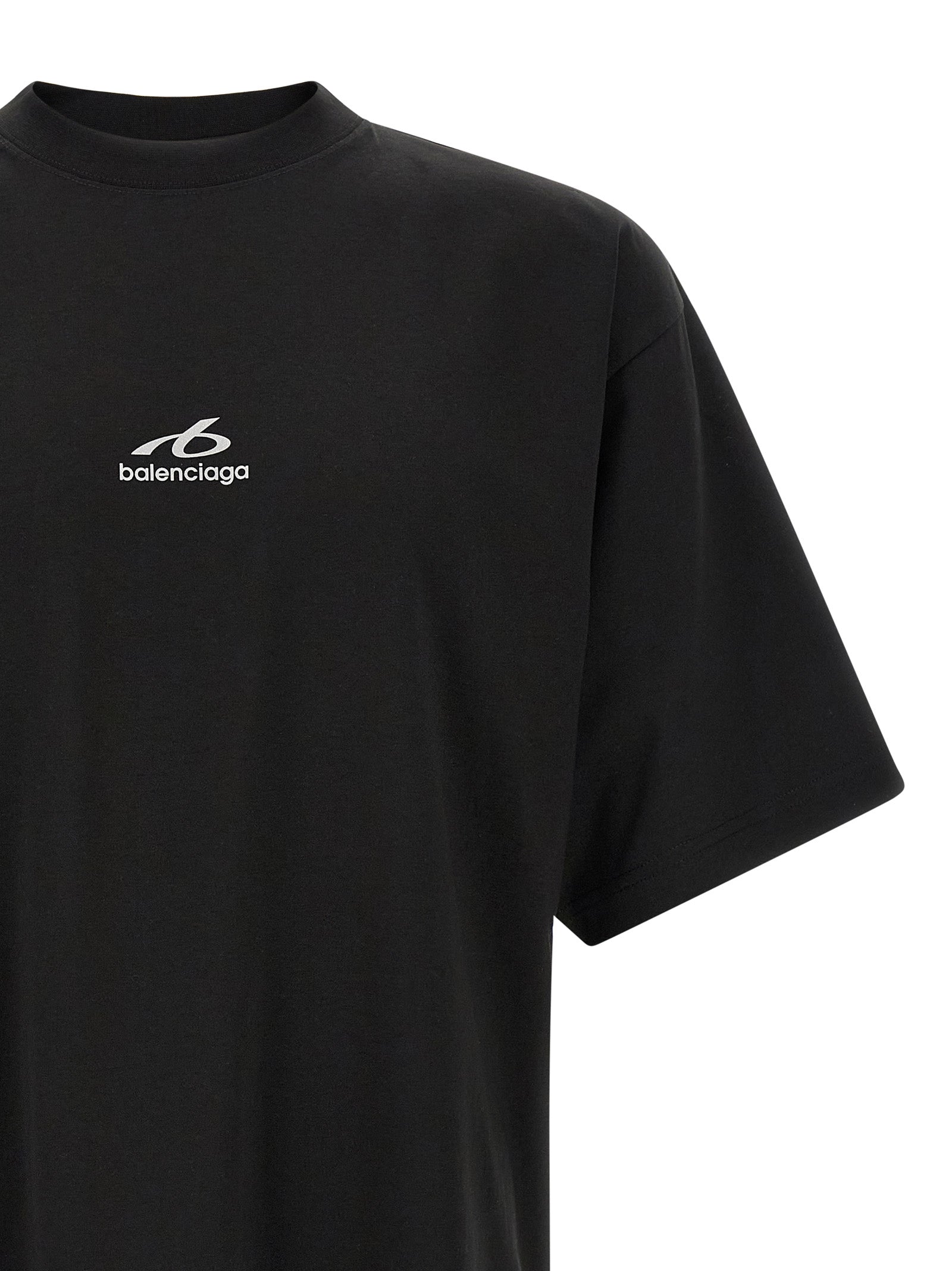 Balenciaga Schwarzes Baumwoll-T-Shirt