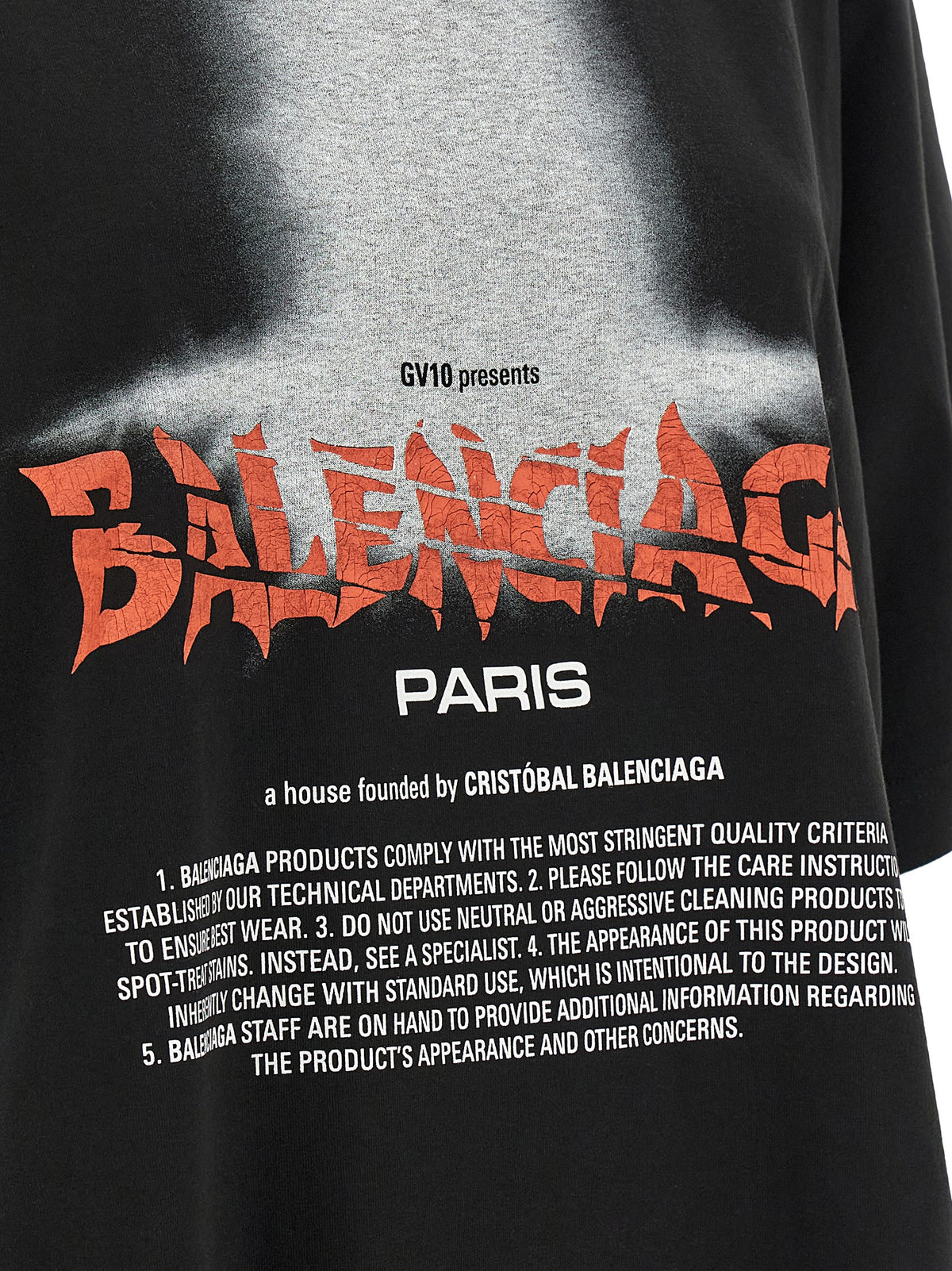 Balenciaga Schwarzes Baumwoll-T-Shirt