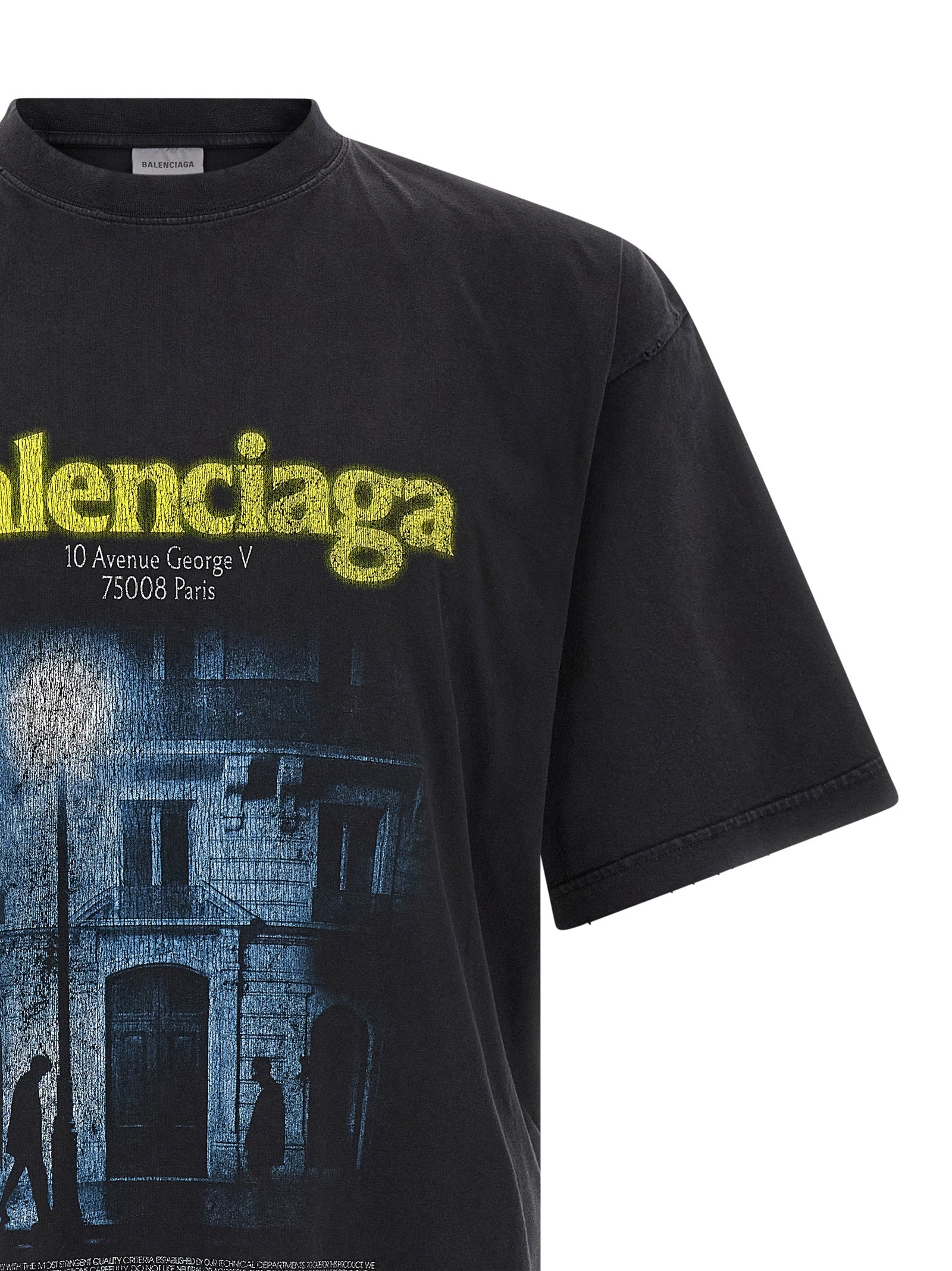 Balenciaga Schwarzes Baumwoll-T-Shirt