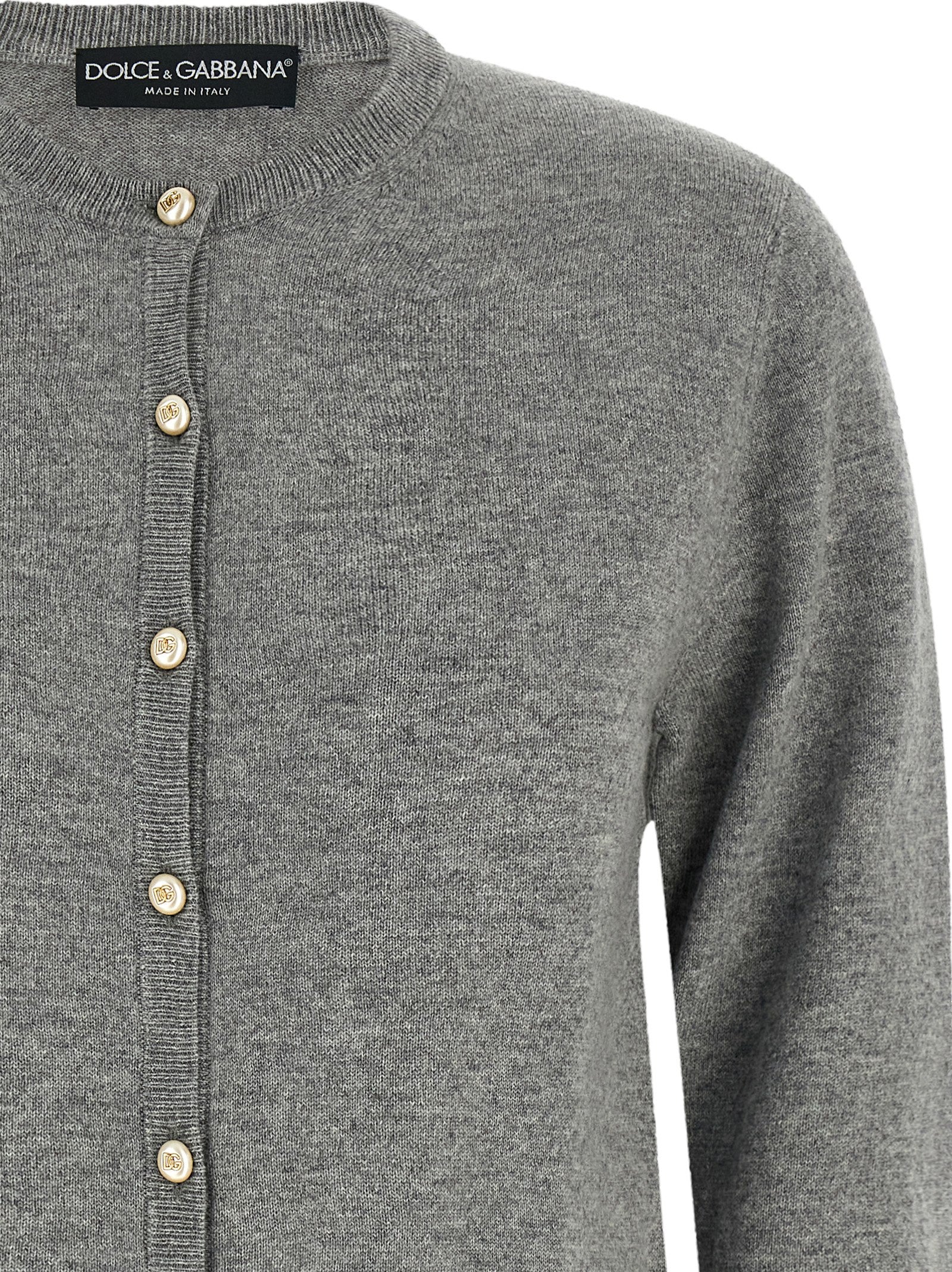 Dolce & Gabbana Grauer Kaschmir-Strickjacke