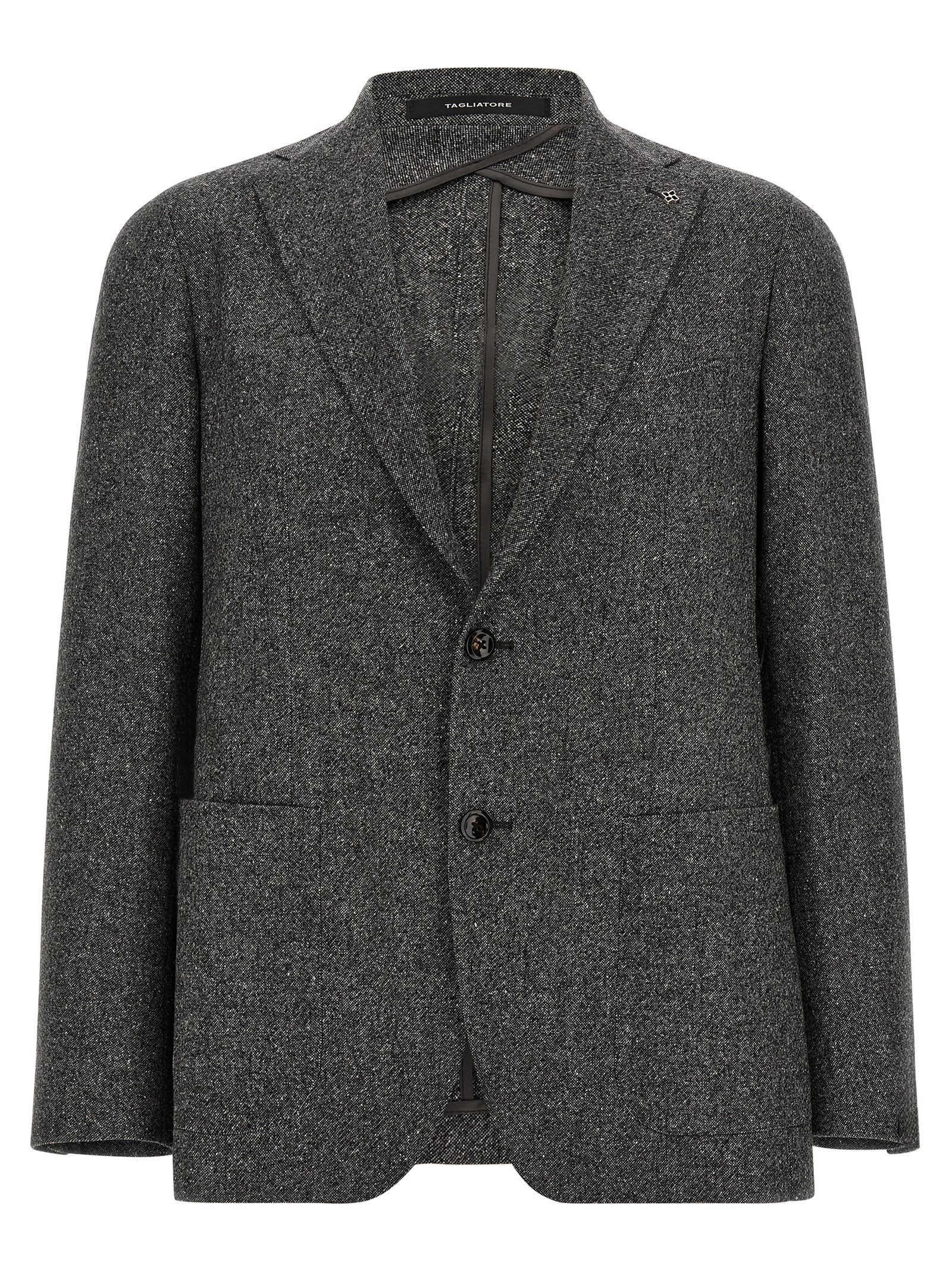 Tagliatore Grauer Blazer aus reiner Schurwolle