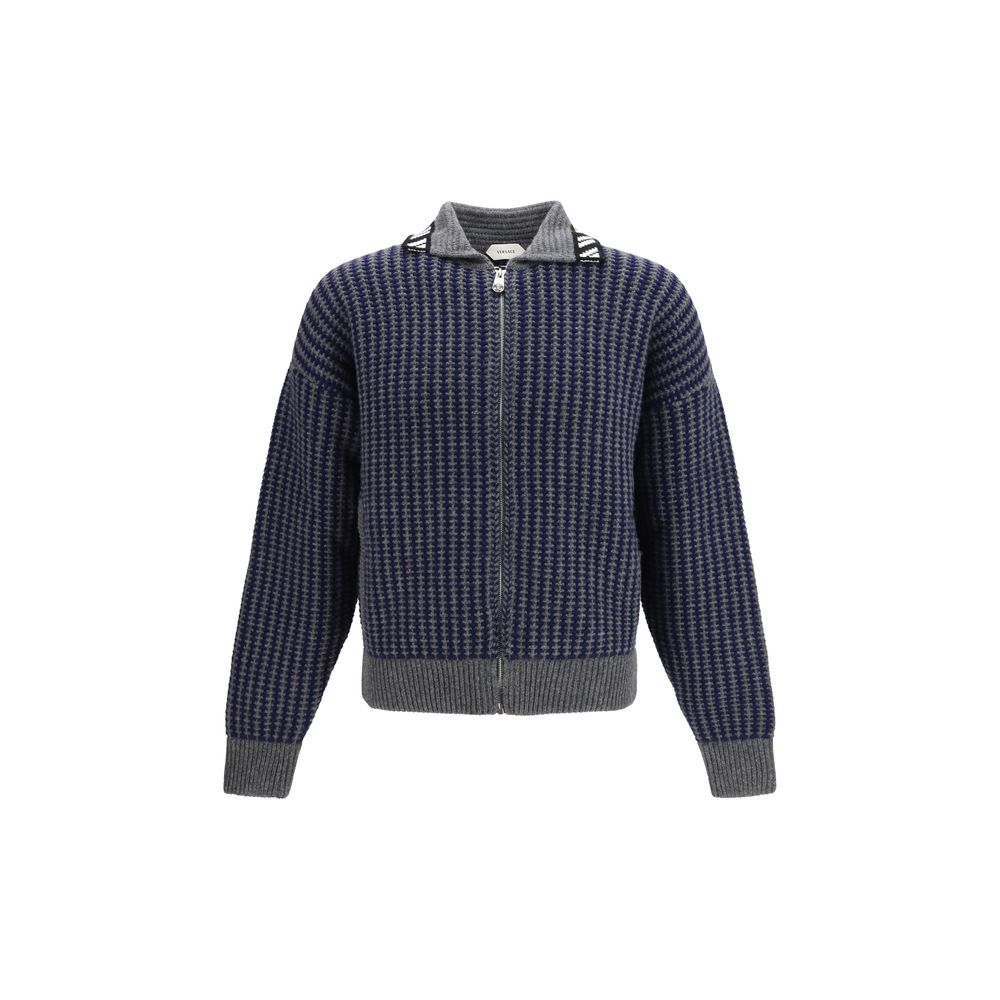Versace Grauer Oves Aries Wollpullover