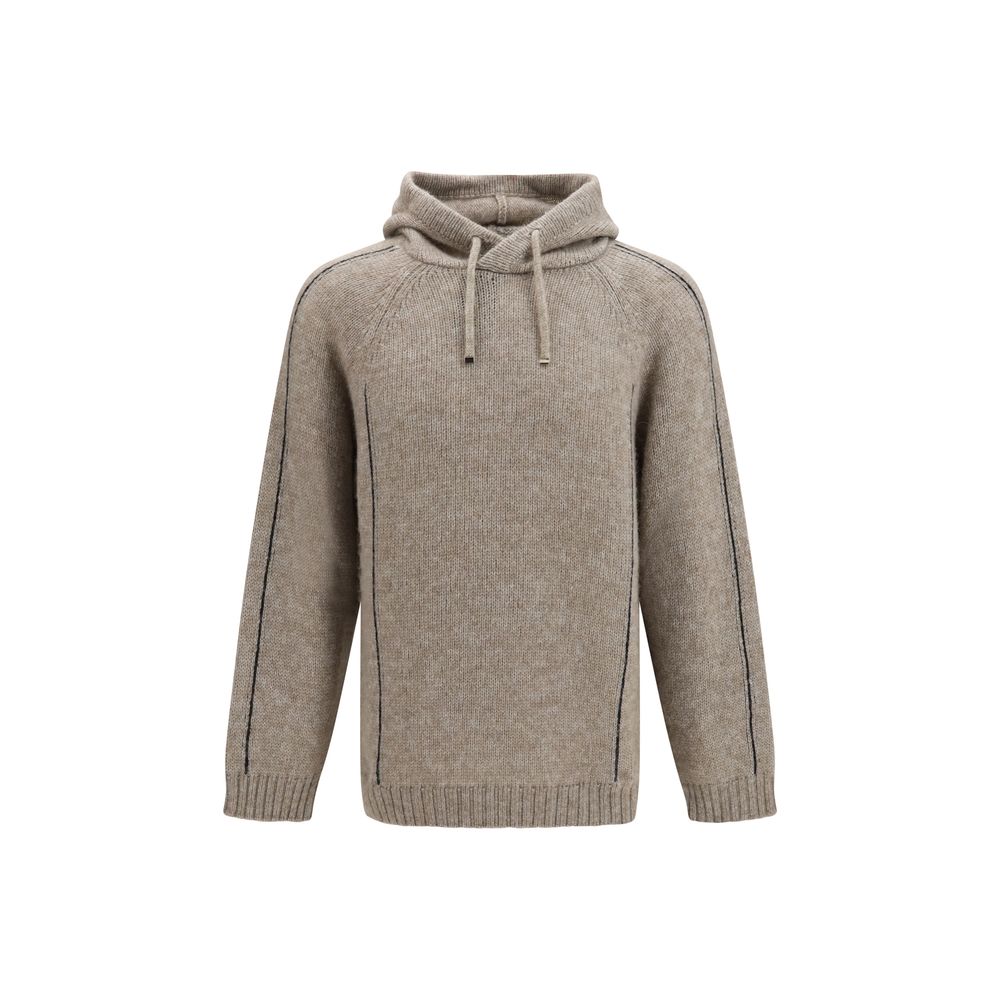Giorgio Armani Beige Alpaka Vicugna Pacos Hoodie