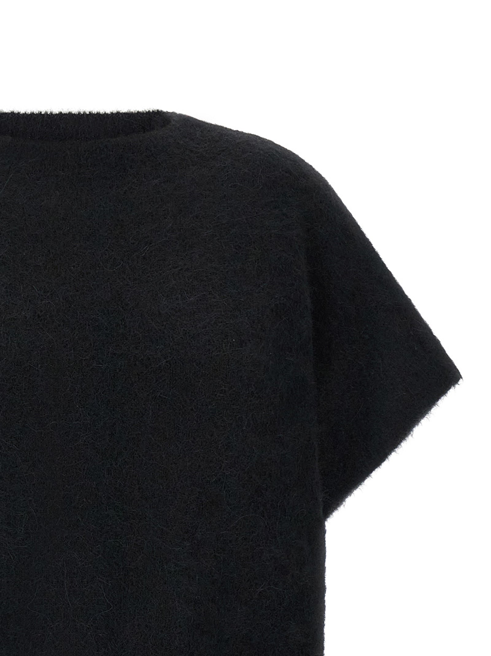 NUDE Schwarzer Cardigan aus Alpakaleder