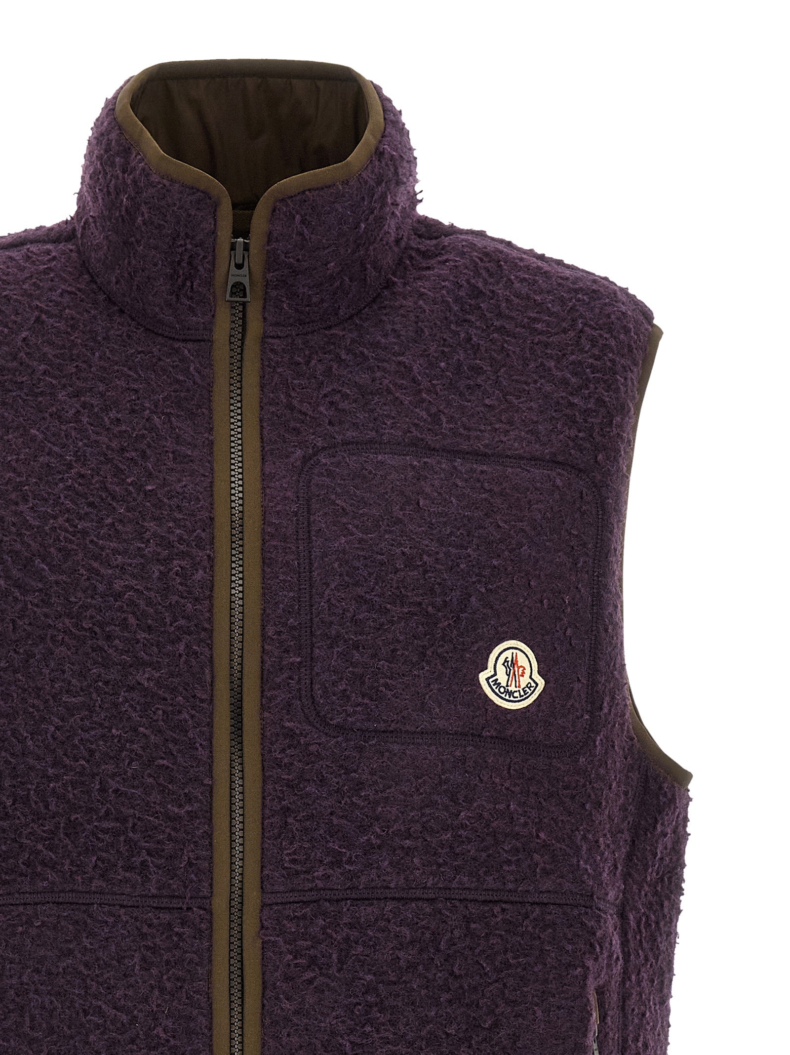 Moncler Violette Ärmellose Polyester-Weste