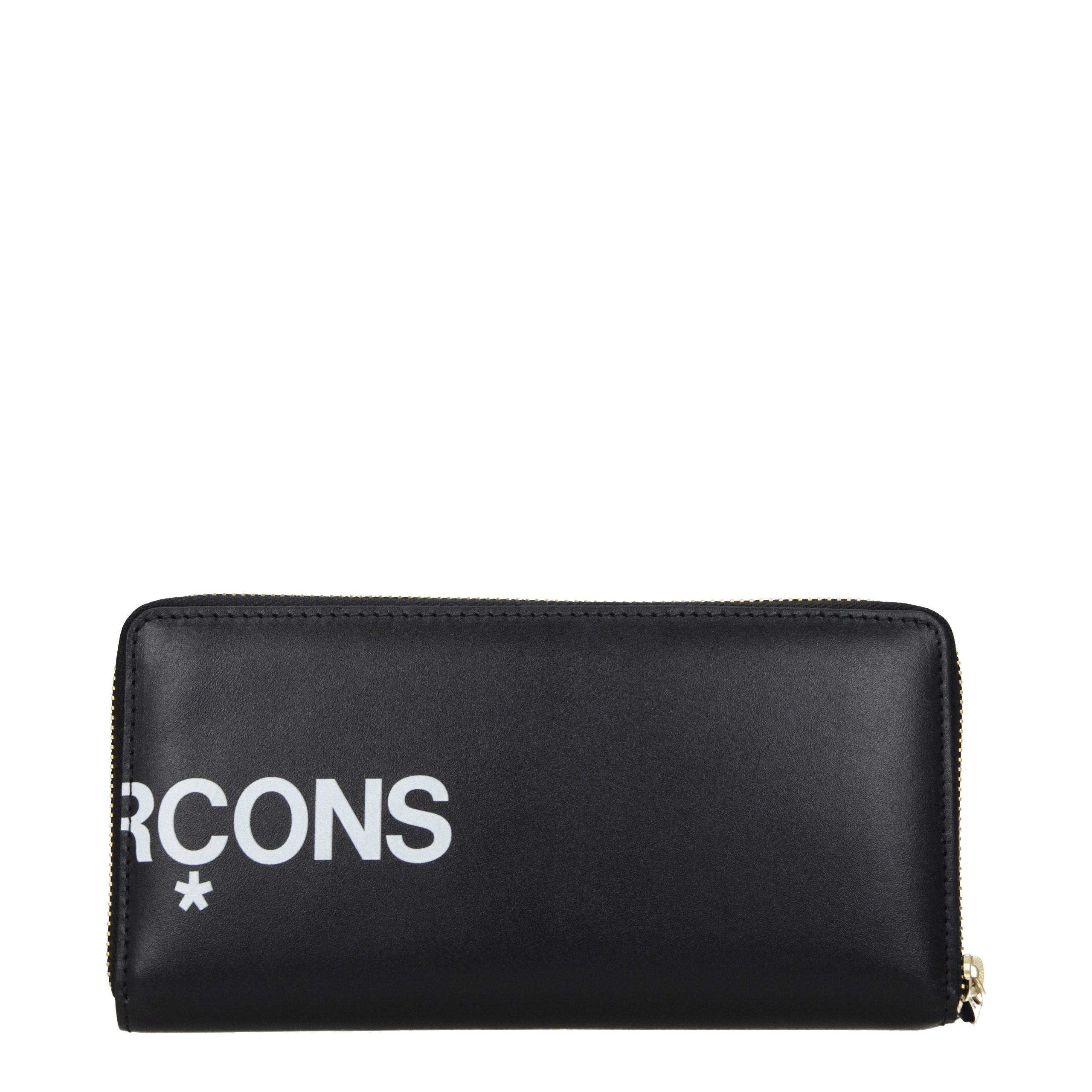 Comme Des Garçons Schwarzes Leder Portemonnaie