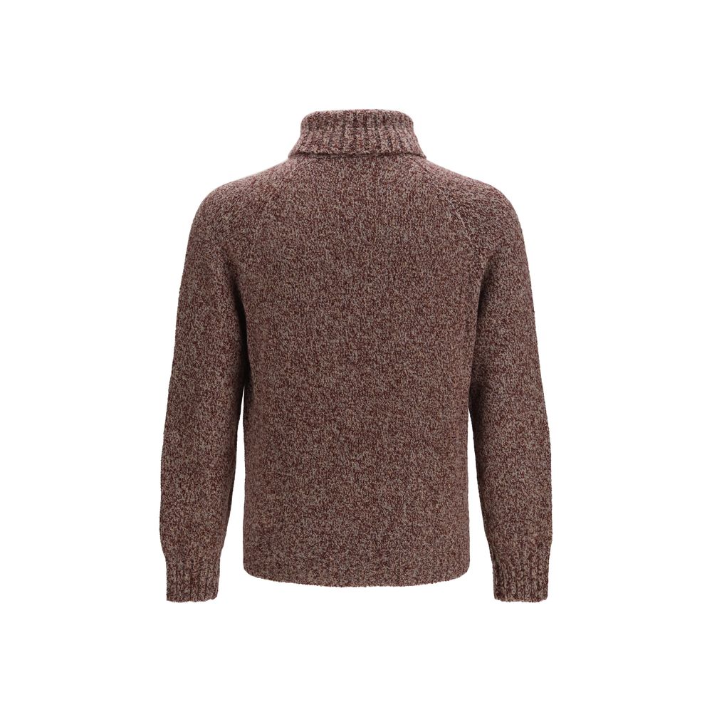Brunello Cucinelli Bordeaux Wollpullover Aries Rollkragenpullover