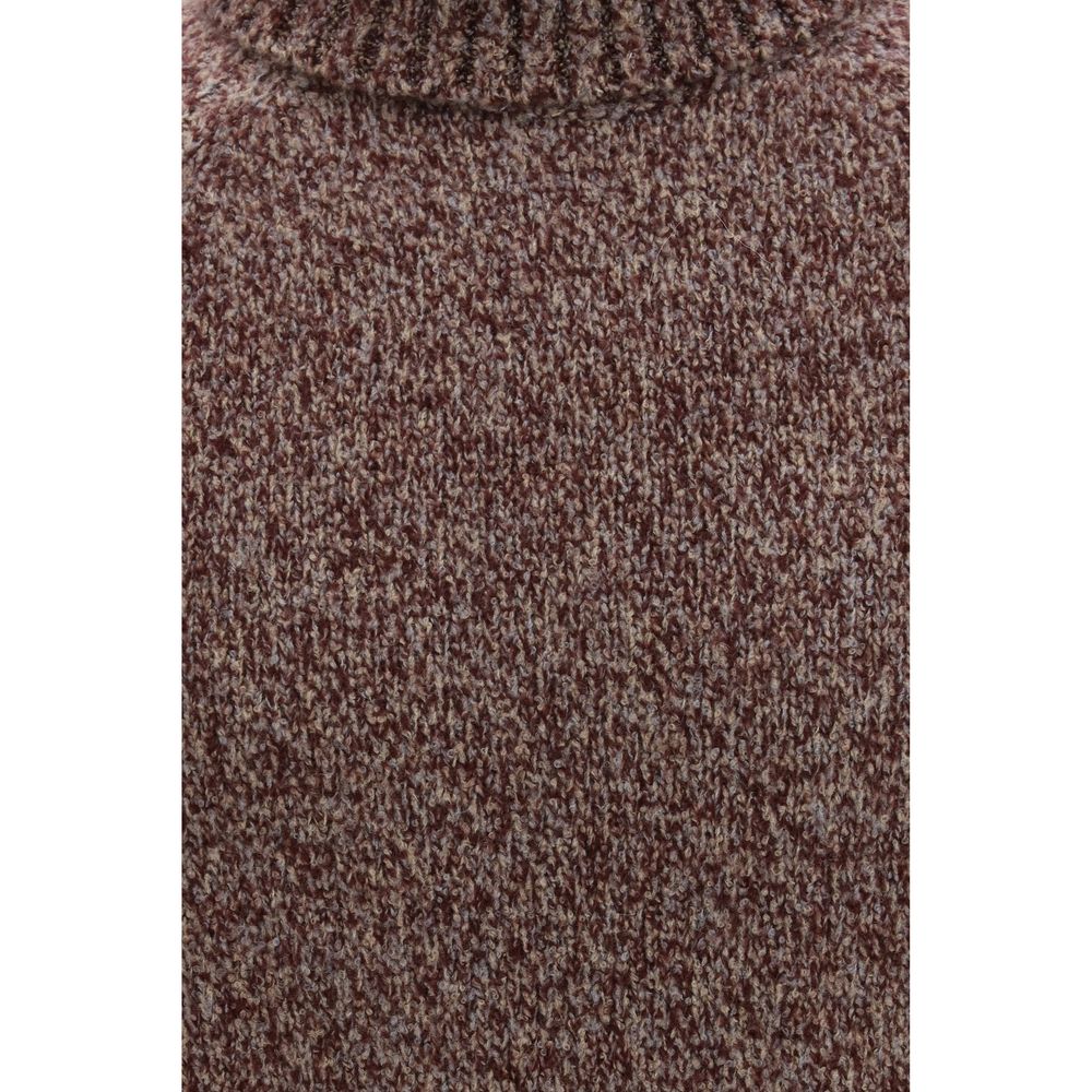 Brunello Cucinelli Bordeaux Wollpullover Aries Rollkragenpullover