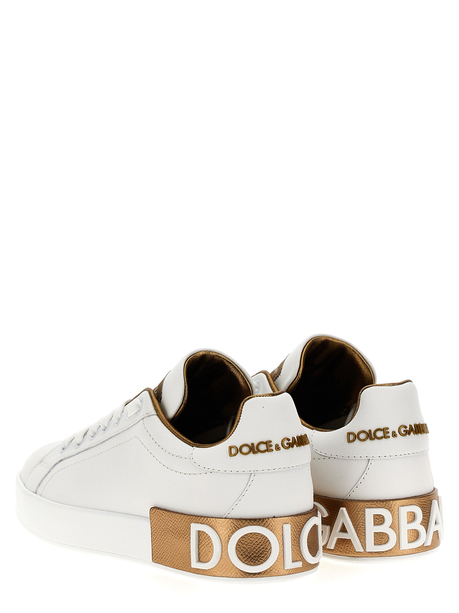 Dolce & Gabbana Sneakers aus Kalbsleder in Gold