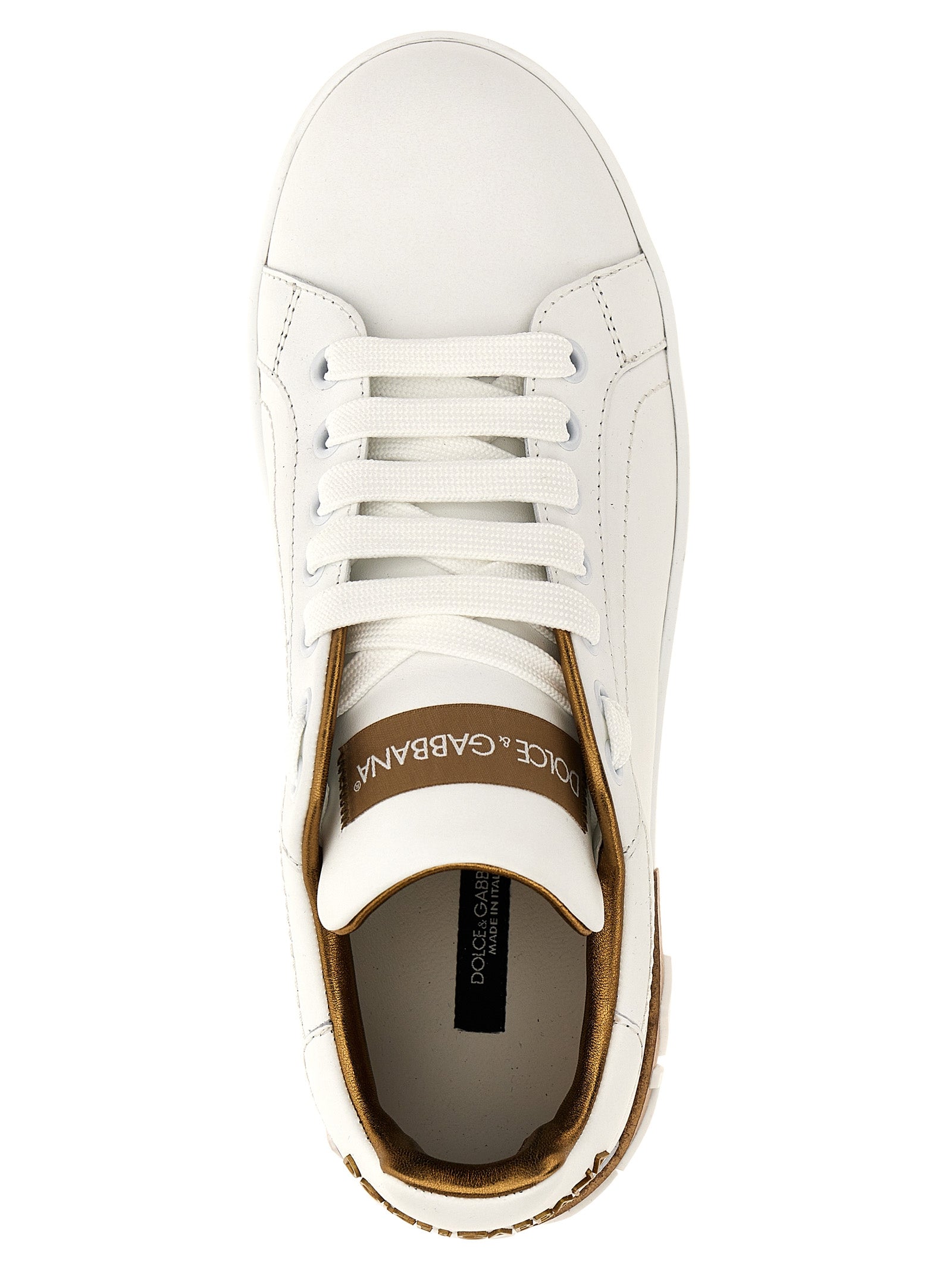 Dolce & Gabbana Sneakers aus Kalbsleder in Gold