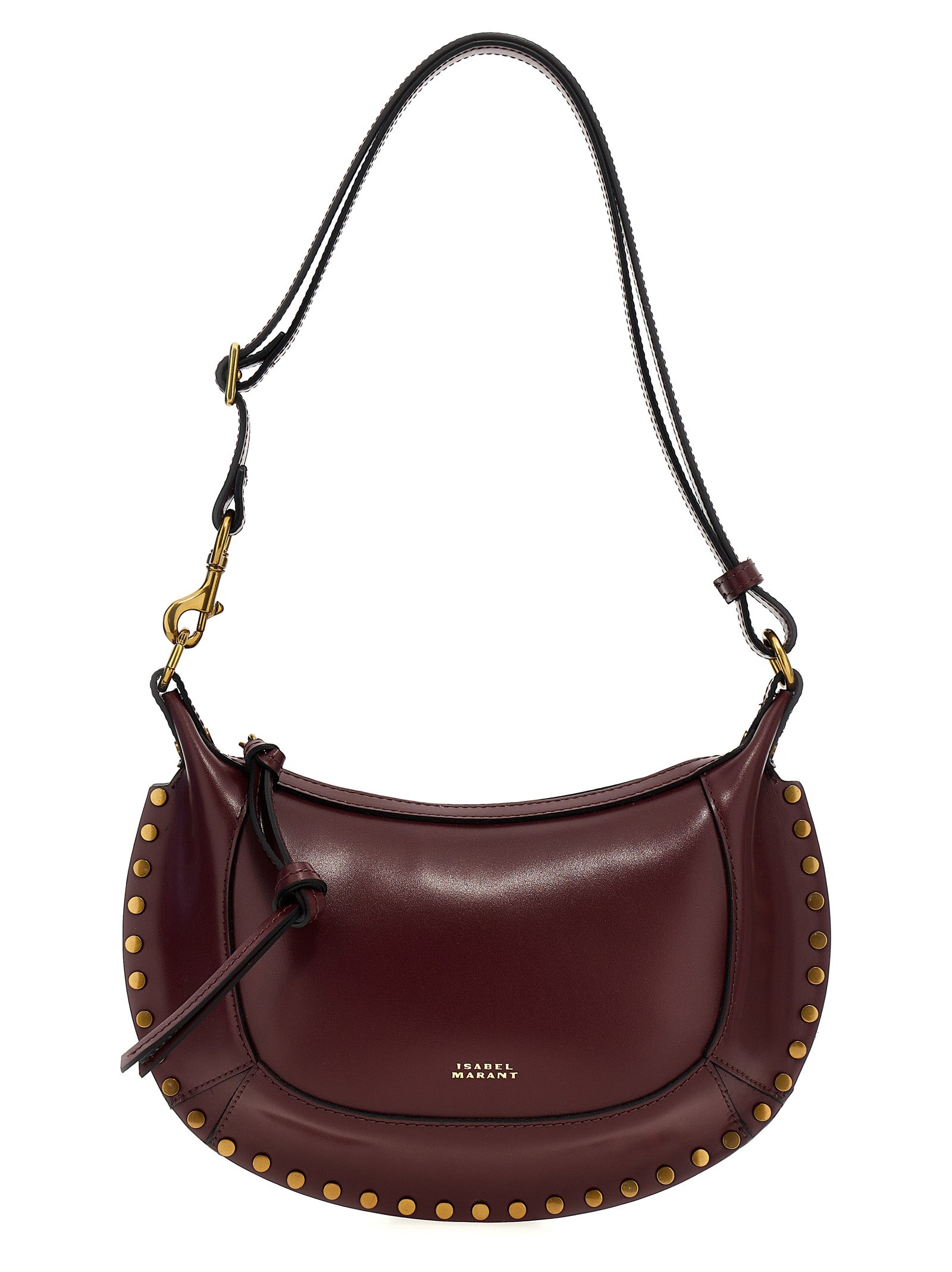 Isabel Marant Schultertasche aus bordeauxrotem Rindsleder