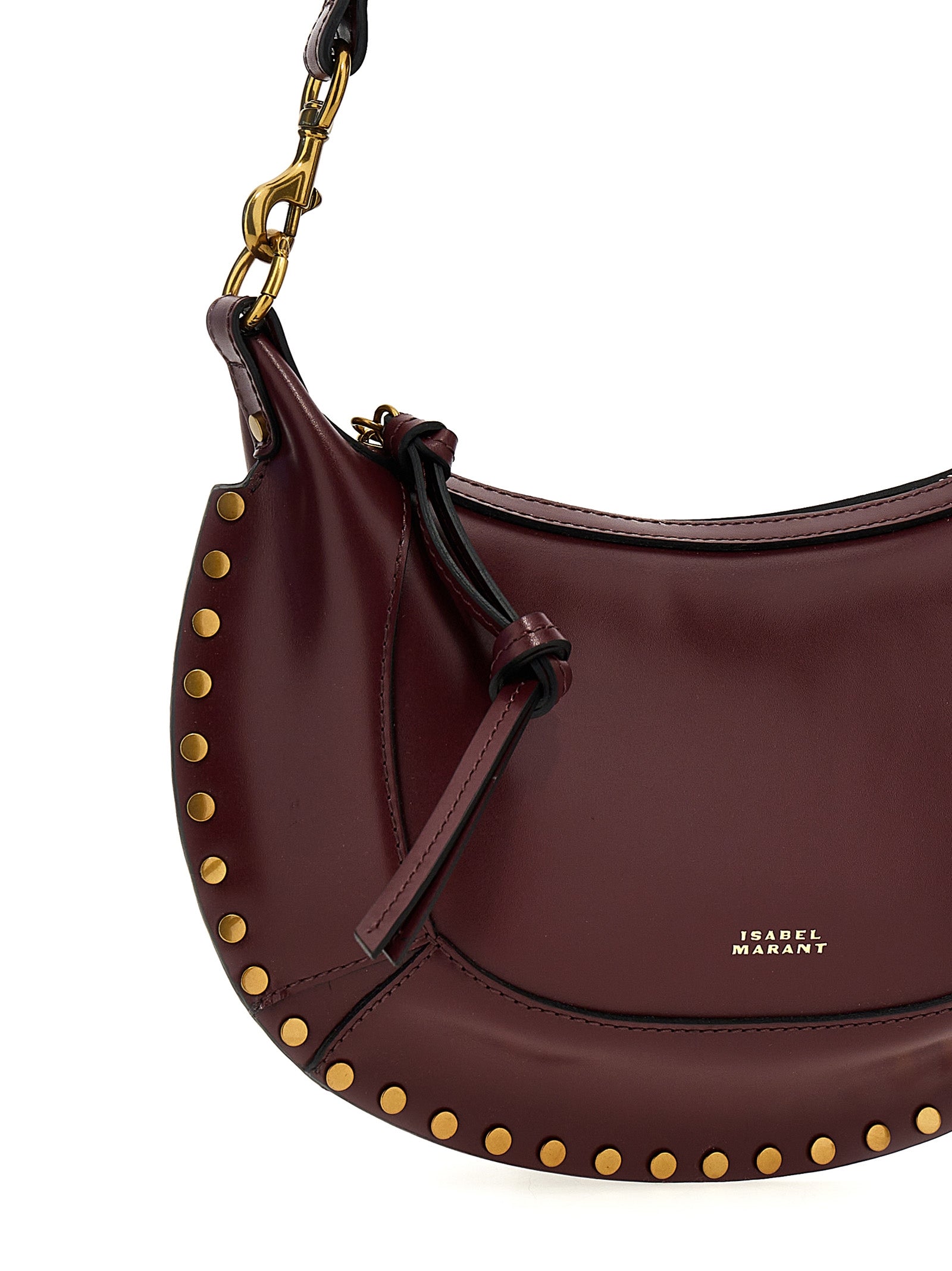 Isabel Marant Schultertasche aus bordeauxrotem Rindsleder