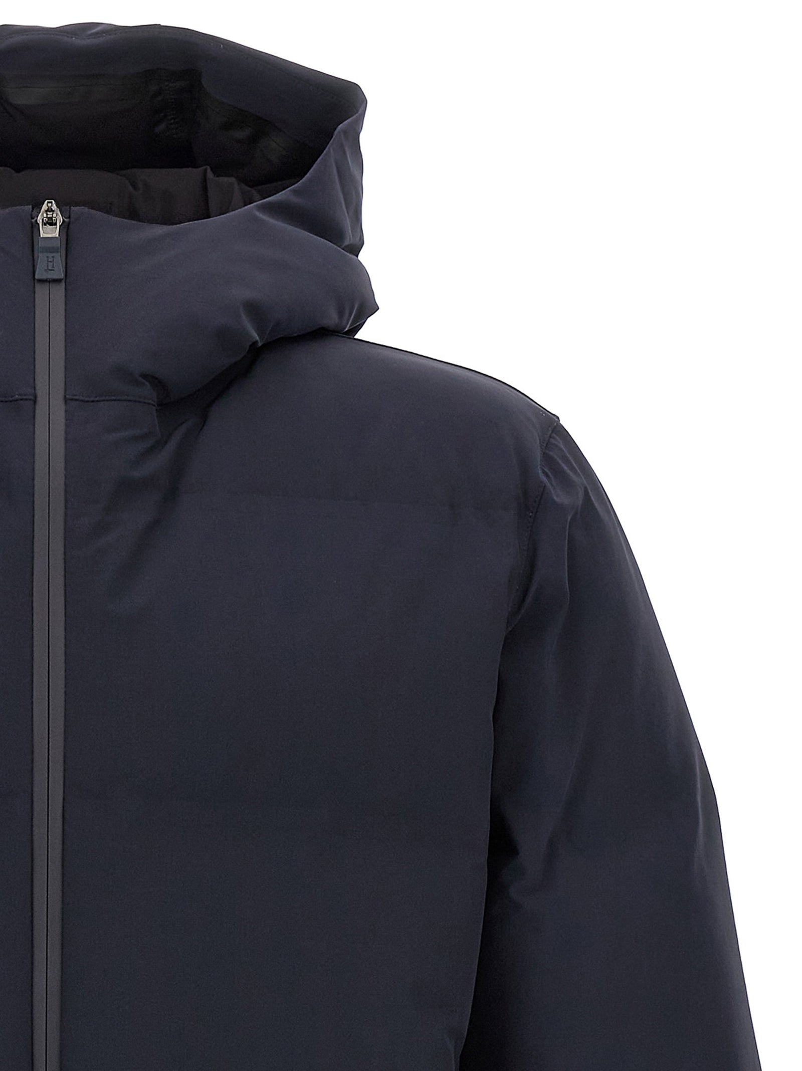 Herno Blaue Polyamid-Jacke in voller Länge