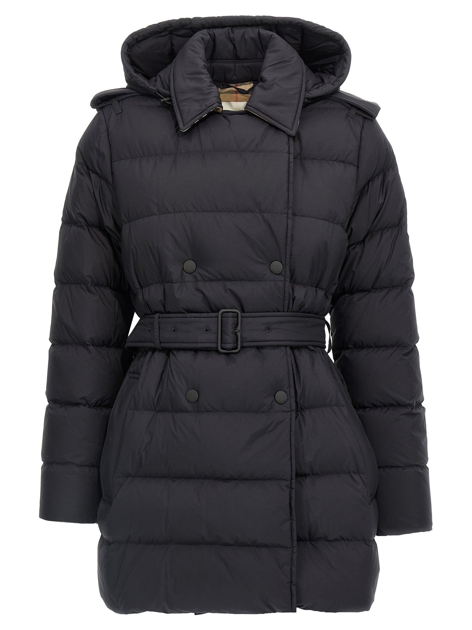 Burberry Schwarzer Polyamid-Mantel