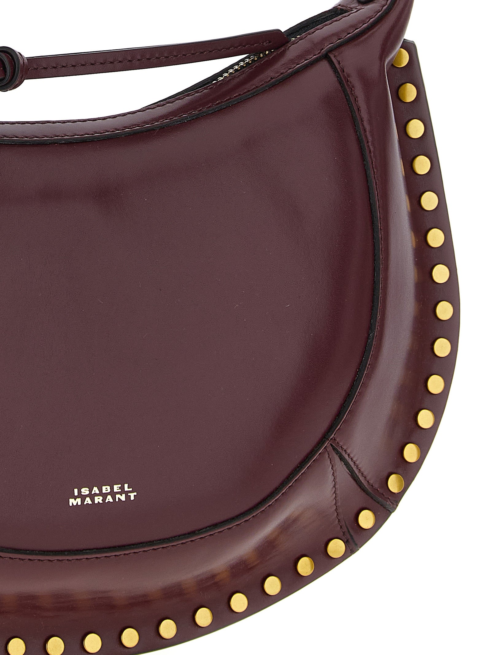 Isabel Marant Schultertasche aus bordeauxrotem Kalbsleder