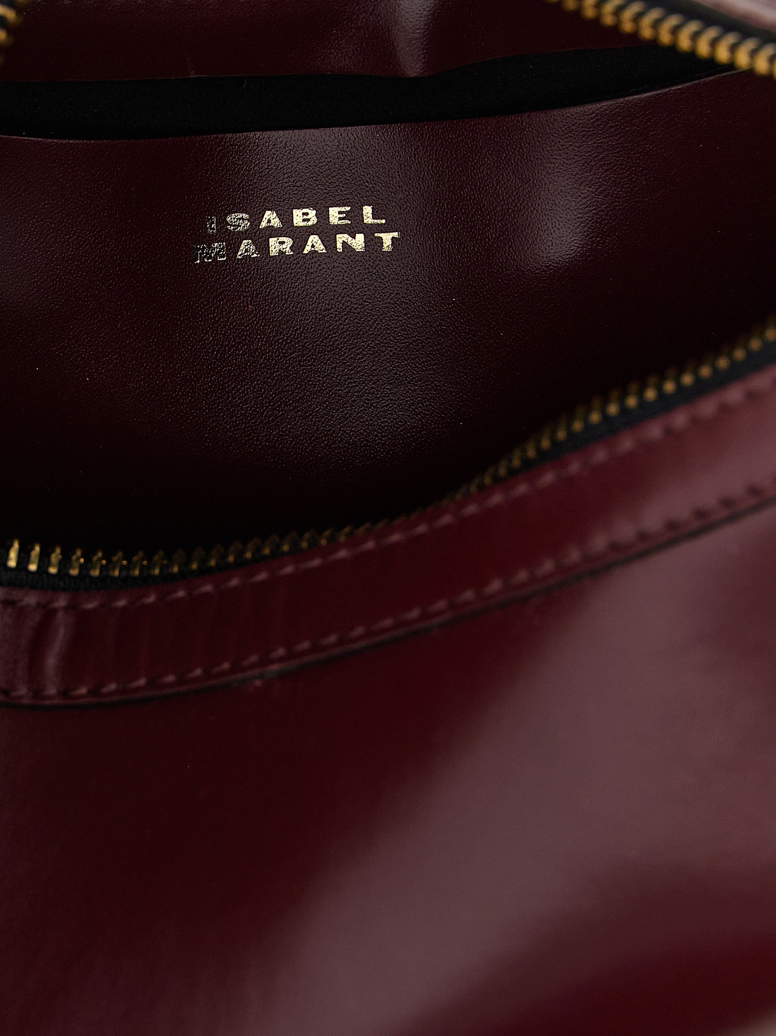 Isabel Marant Schultertasche aus bordeauxrotem Kalbsleder