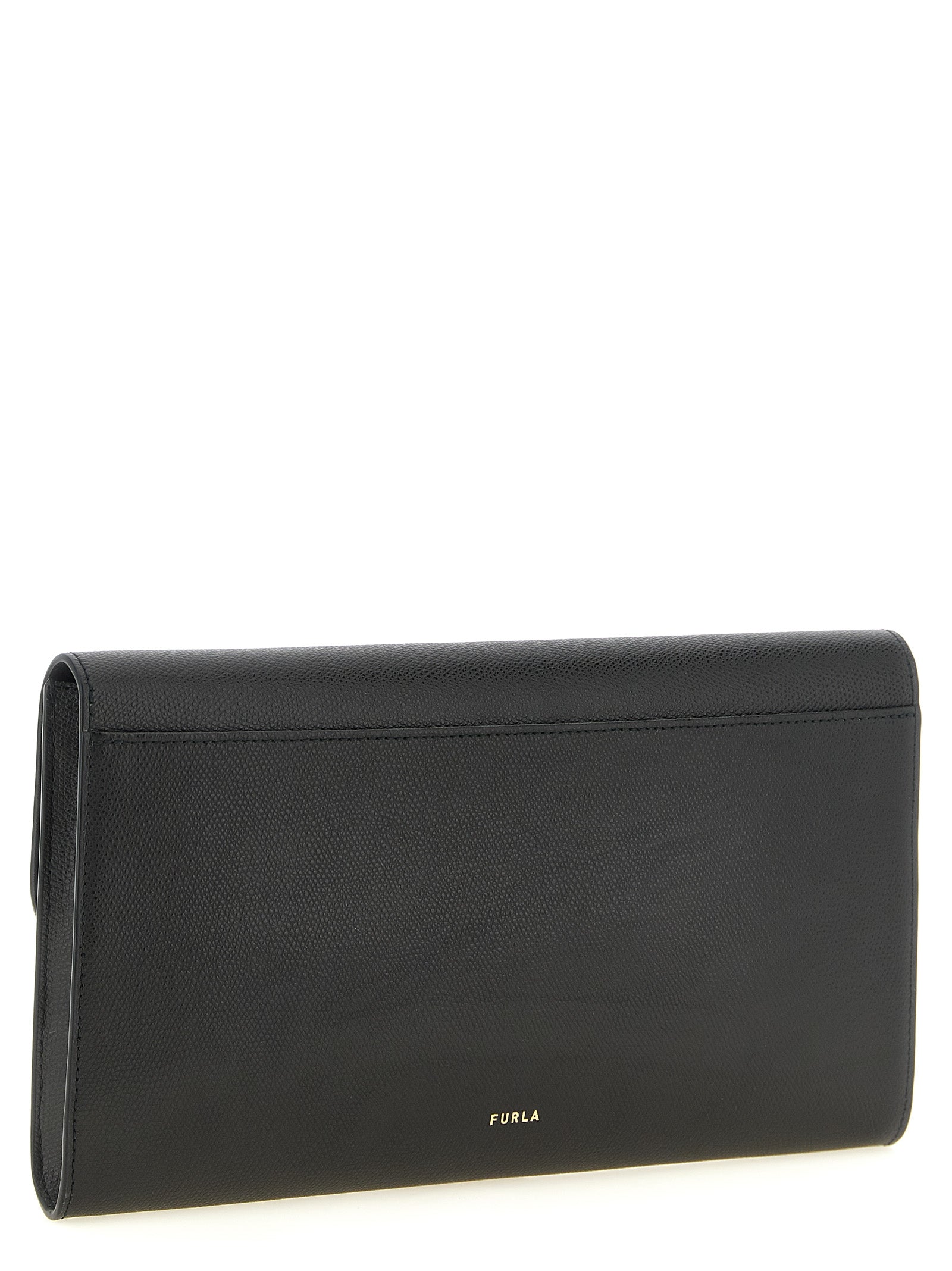 Furla Schwarze Kalbsleder-Clutch