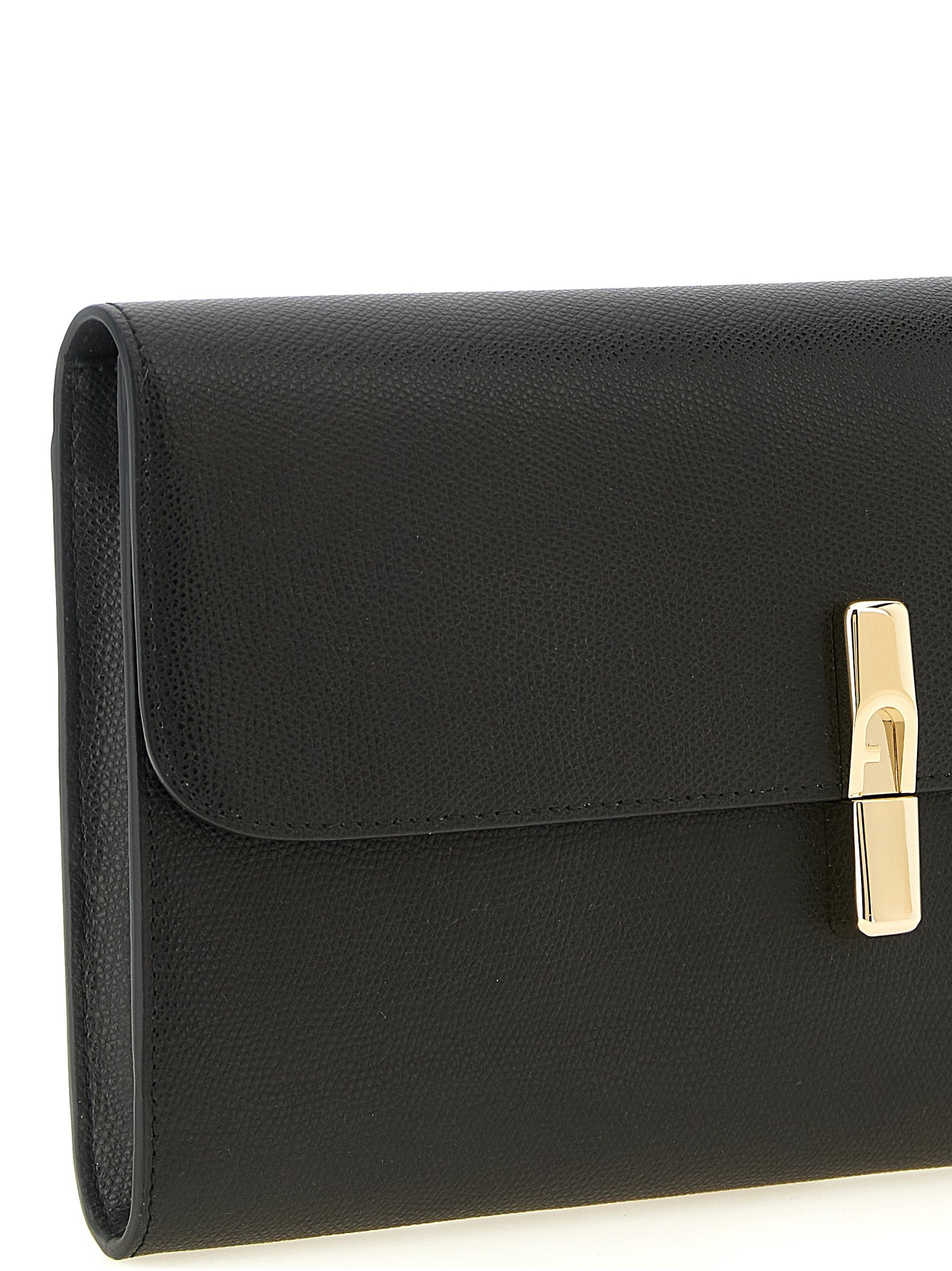 Furla Schwarze Kalbsleder-Clutch