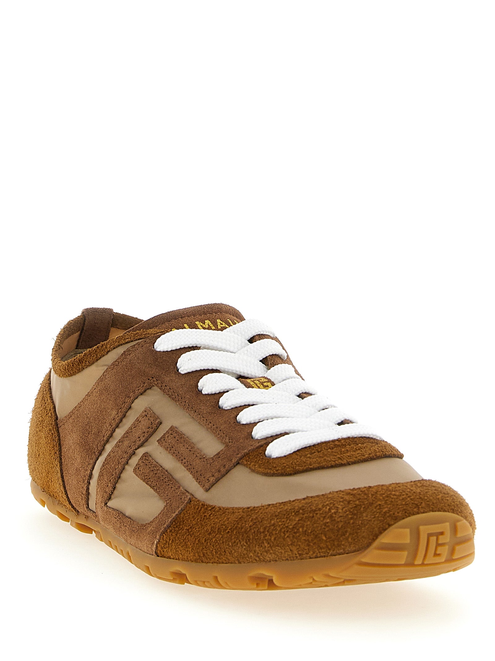 Balmain Braune Kalbsleder-Sneaker