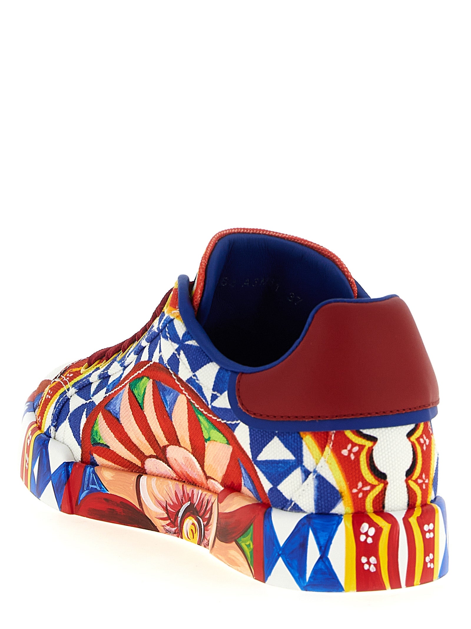 Dolce & Gabbana Mehrfarbige Low-Top-Sneaker aus Baumwolle