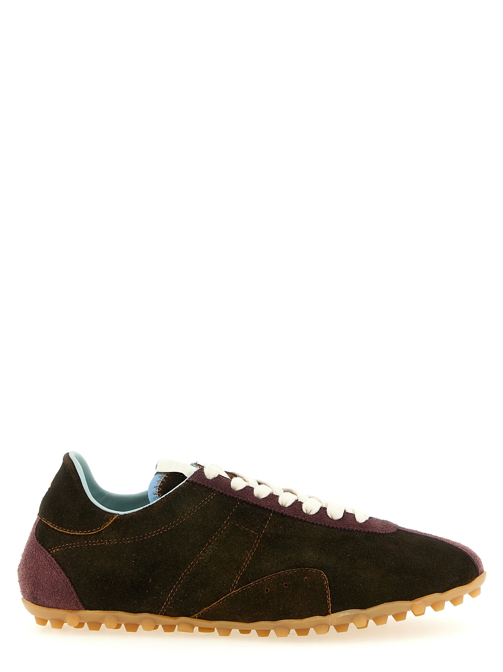 Maison Margiela Braune Kalbsleder-Sneaker im Athletic-Stil