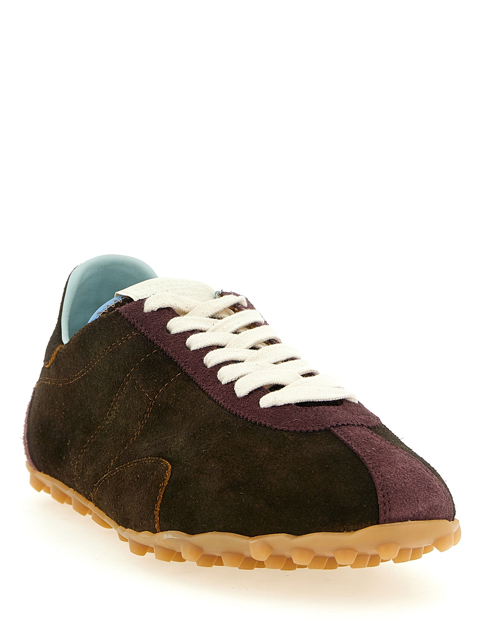 Maison Margiela Braune Kalbsleder-Sneaker im Athletic-Stil