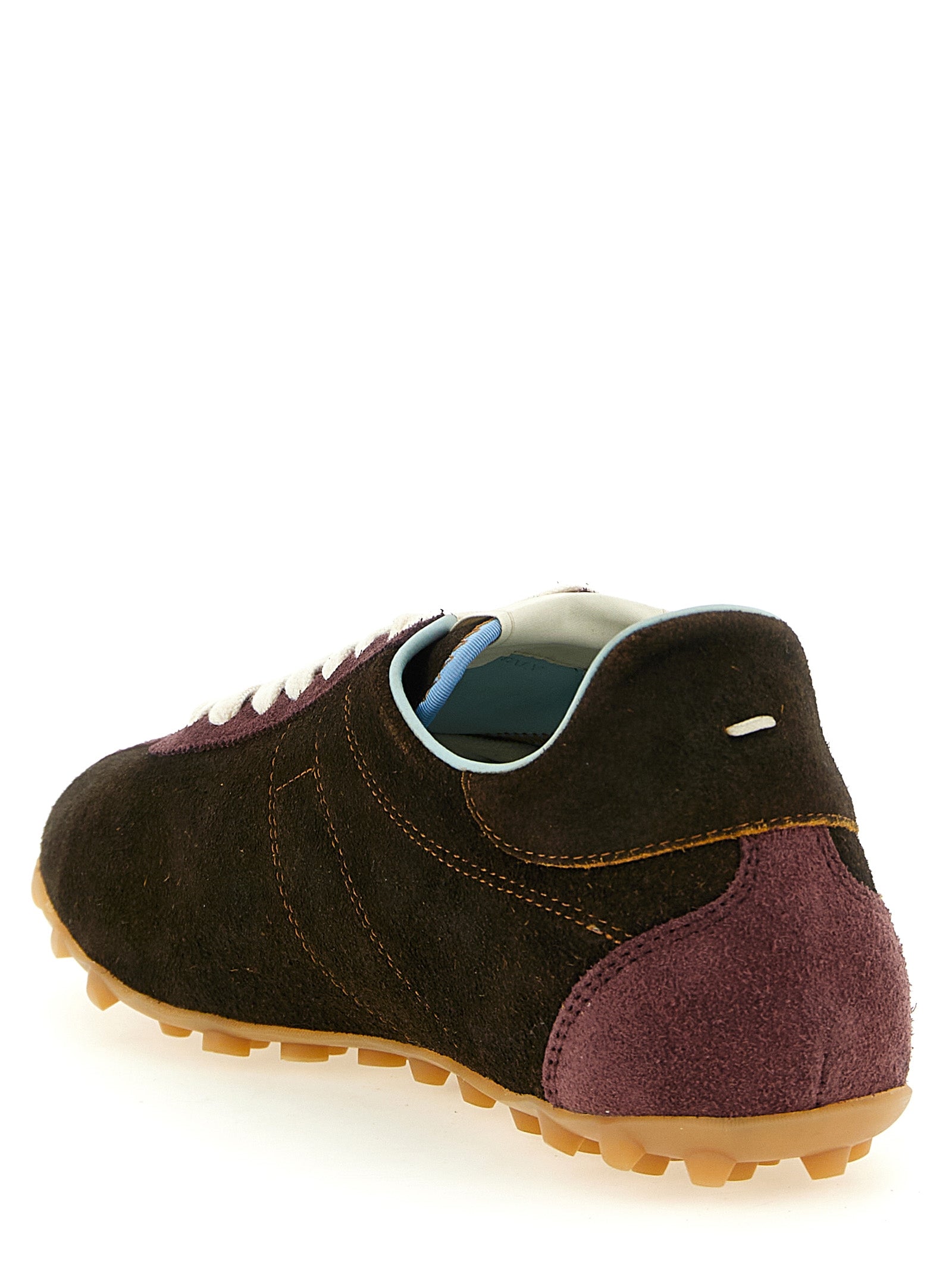 Maison Margiela Braune Kalbsleder-Sneaker im Athletic-Stil