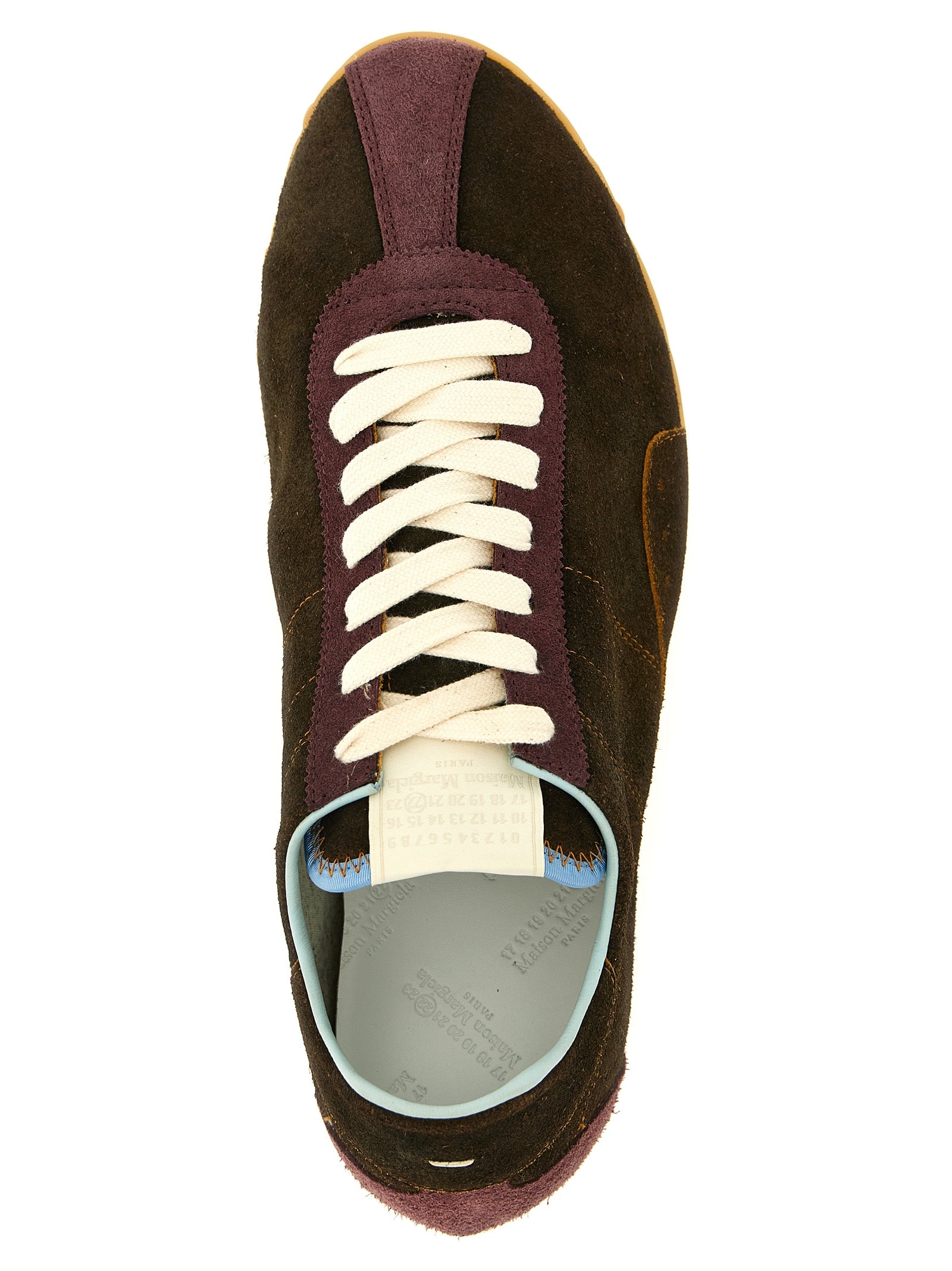 Maison Margiela Braune Kalbsleder-Sneaker im Athletic-Stil