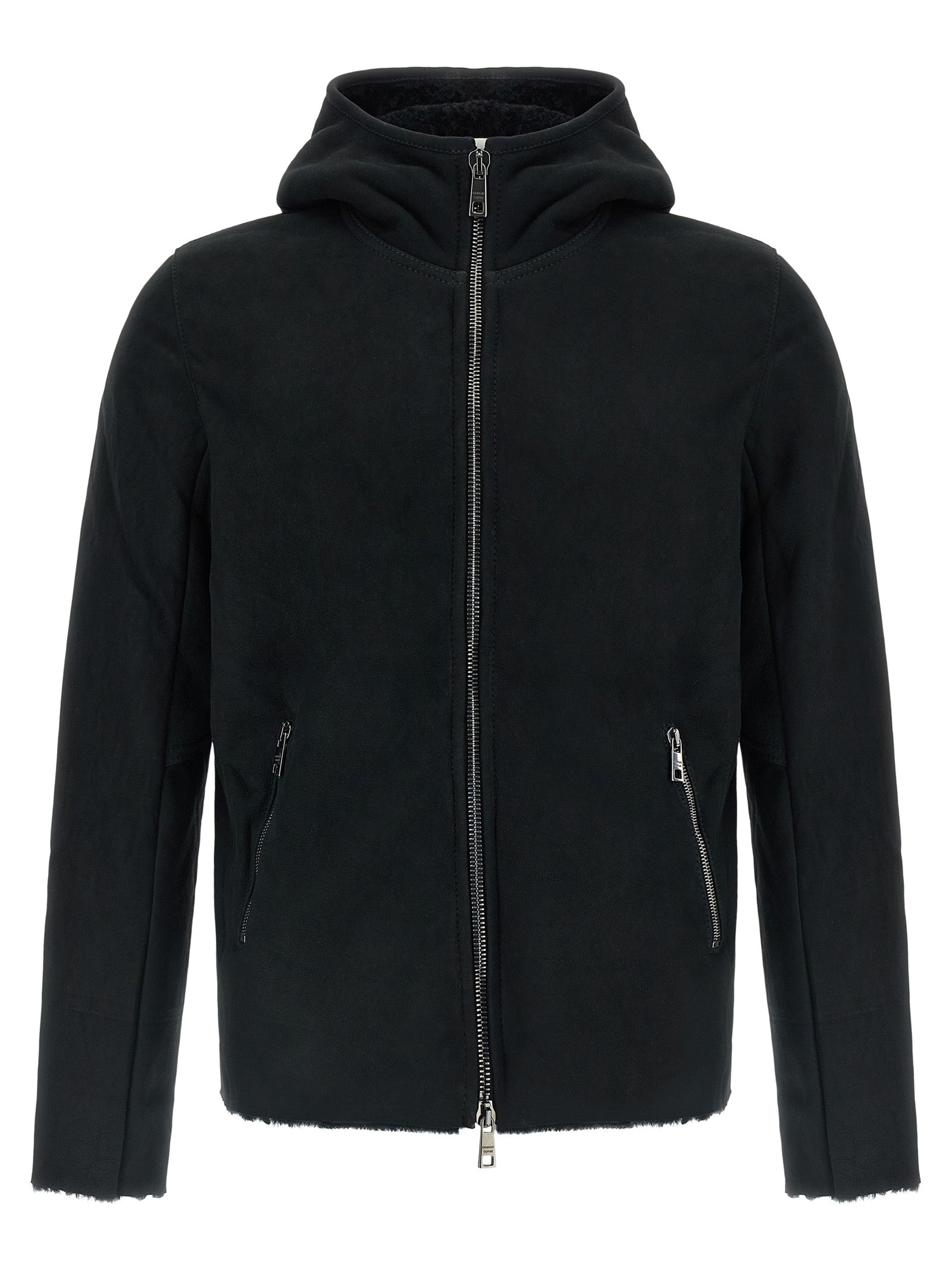 GIORGIO BRATO Schwarzes Lammleder-Sweatshirt