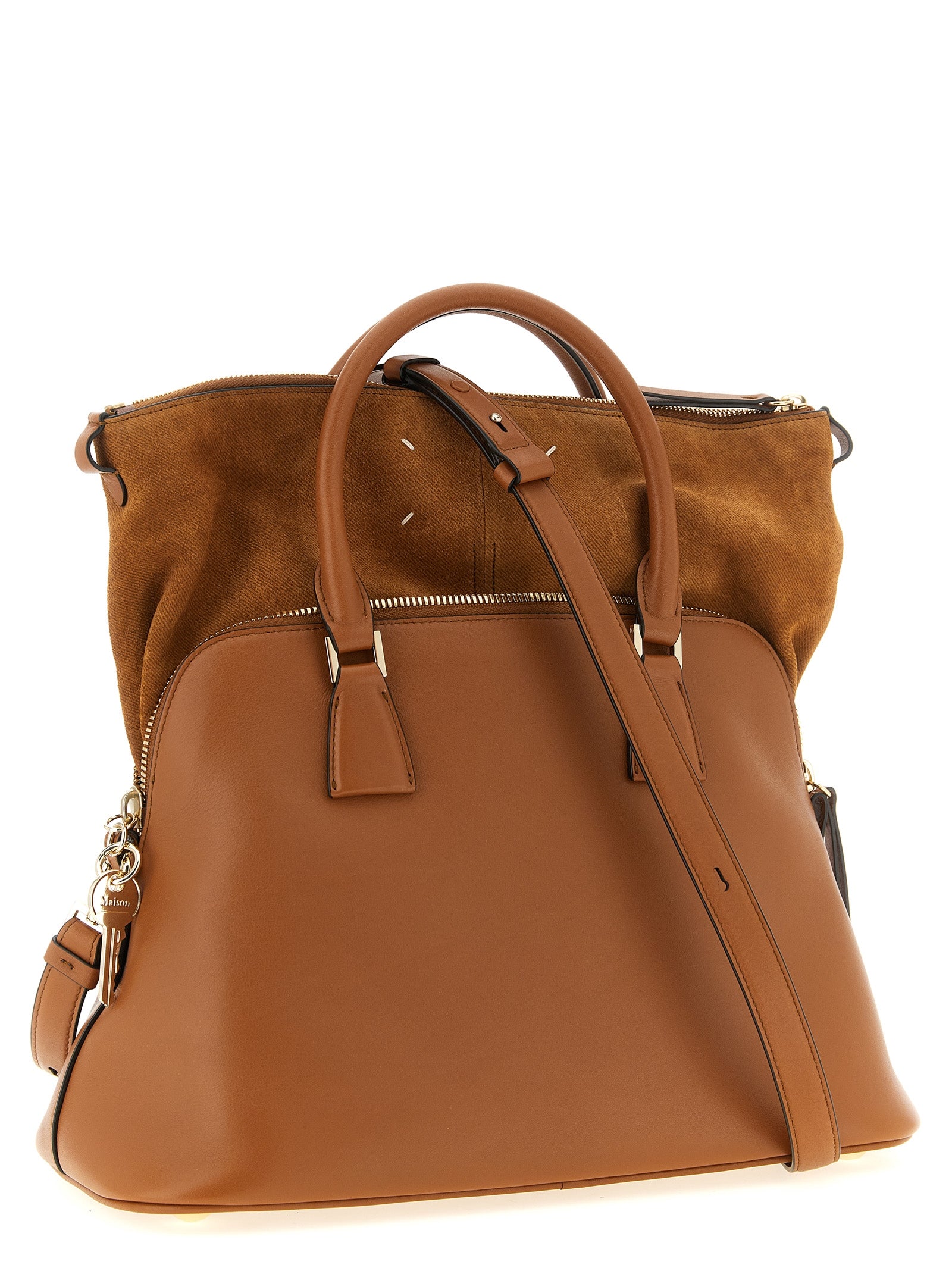 Maison Margiela Braunes Kalbsleder Damen Crossbody Tasche