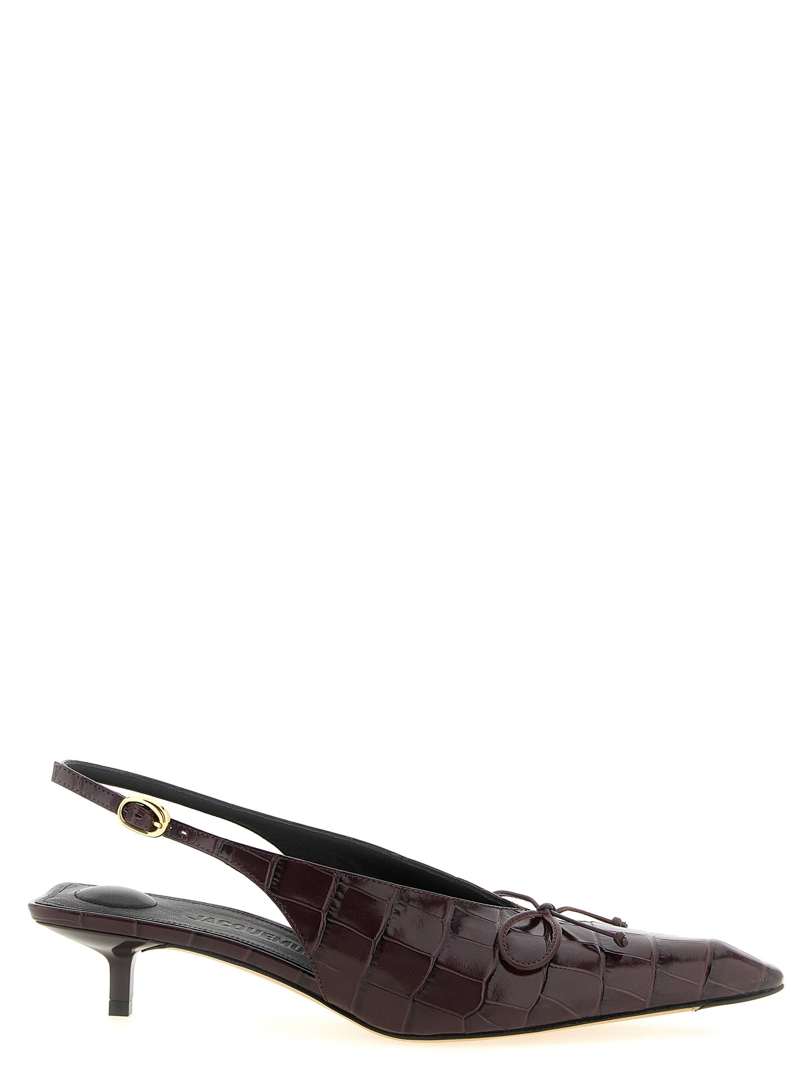 Jacquemus Pumps mit mittlerem Absatz aus bordeauxrotem Kalbsleder
