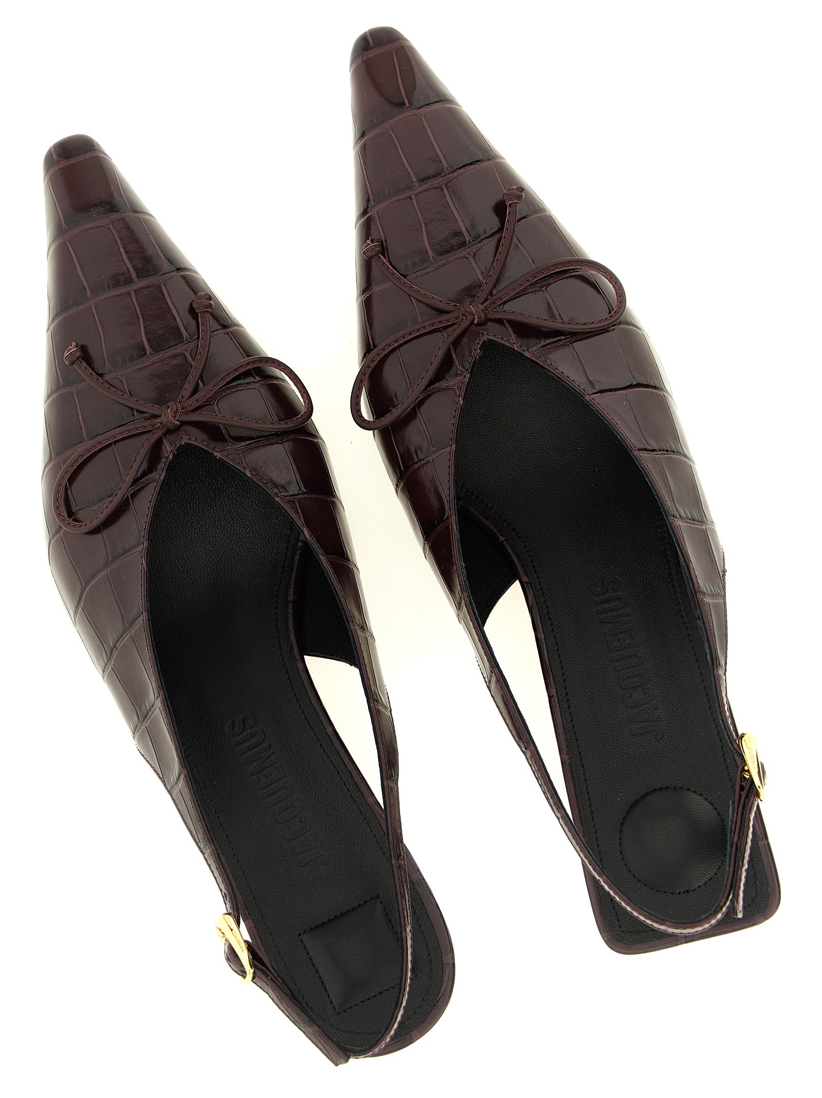 Jacquemus Pumps mit mittlerem Absatz aus bordeauxrotem Kalbsleder