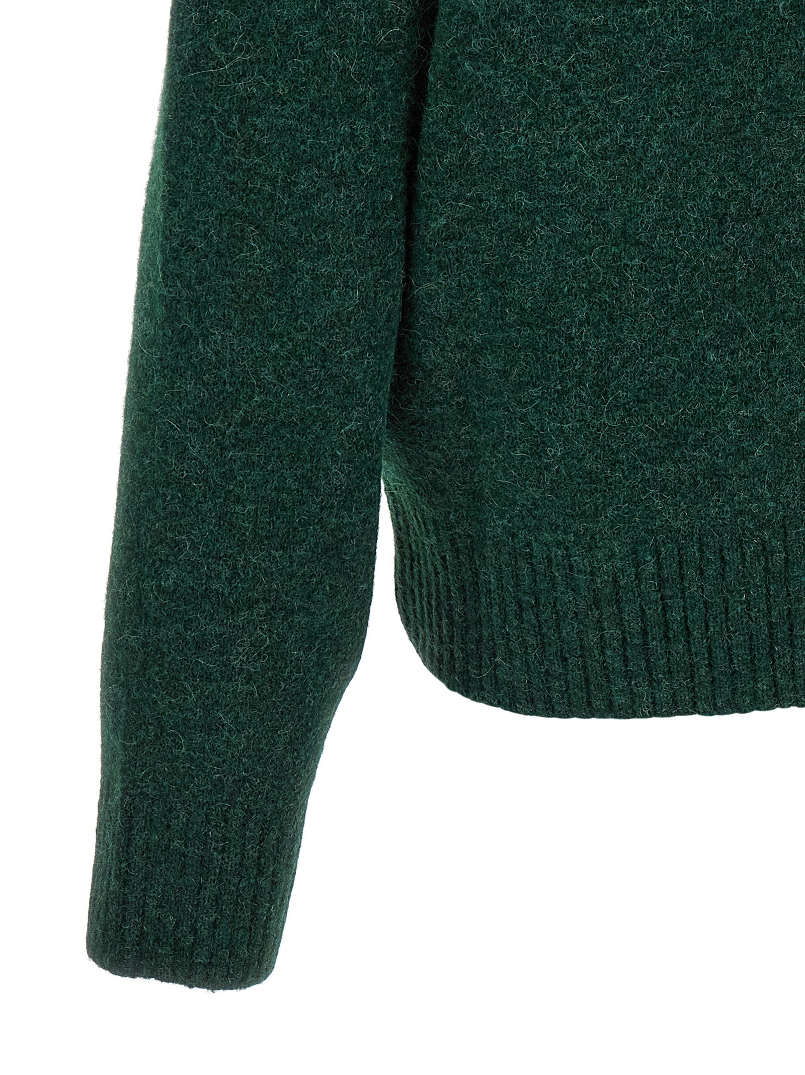 Ami Paris Zweifarbige Alpaka-Leder-Strickjacke