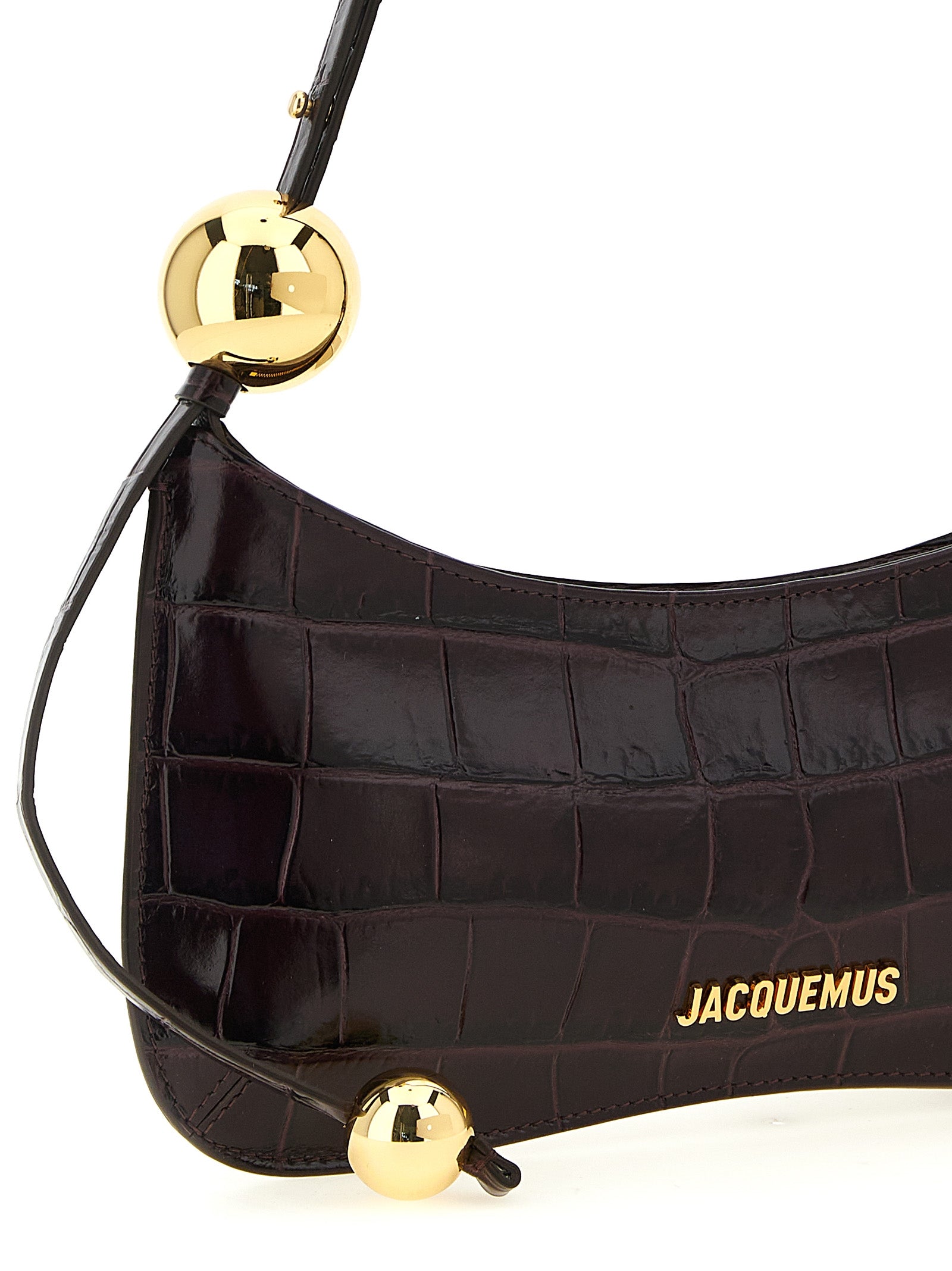Jacquemus Schultertasche aus bordeauxrotem Kalbsleder