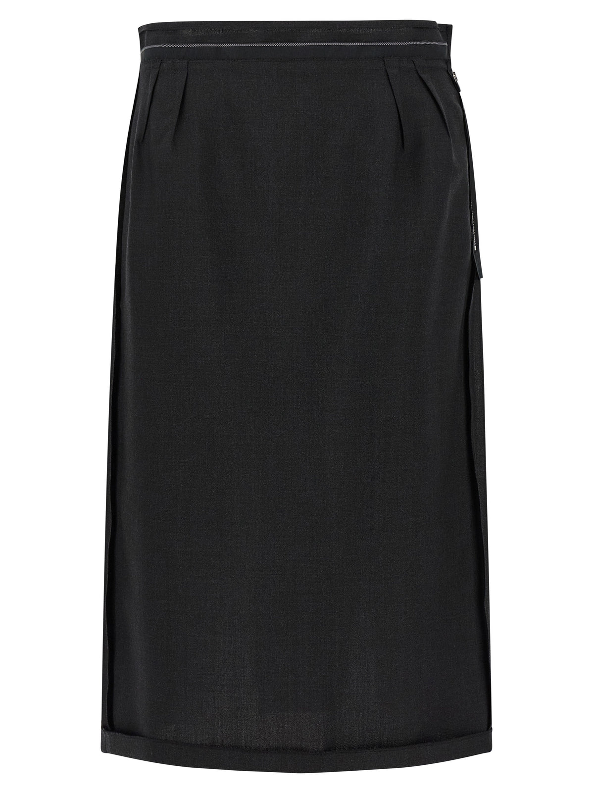 Maison Margiela Schwarzer Midirock aus Schurwolle