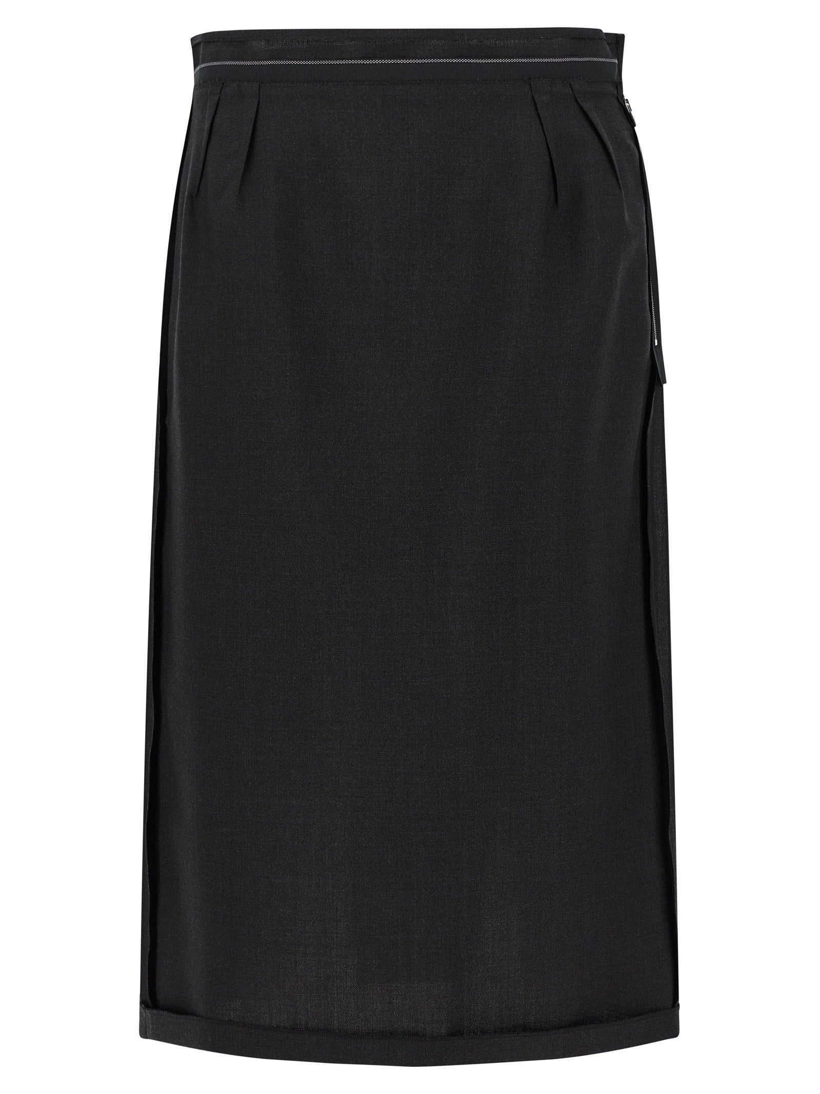 Maison Margiela Schwarzer Midirock aus Schurwolle