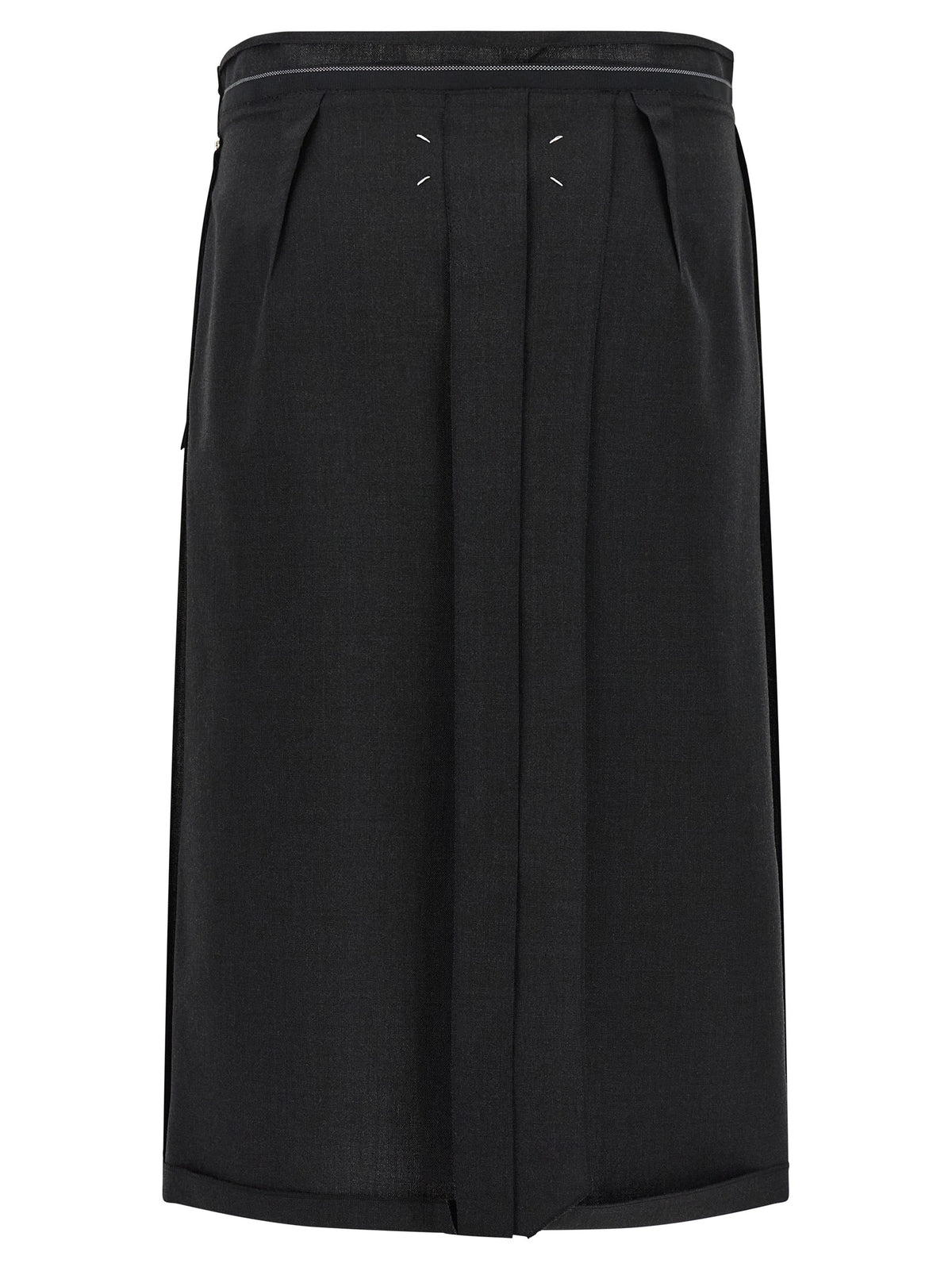 Maison Margiela Schwarzer Midirock aus Schurwolle