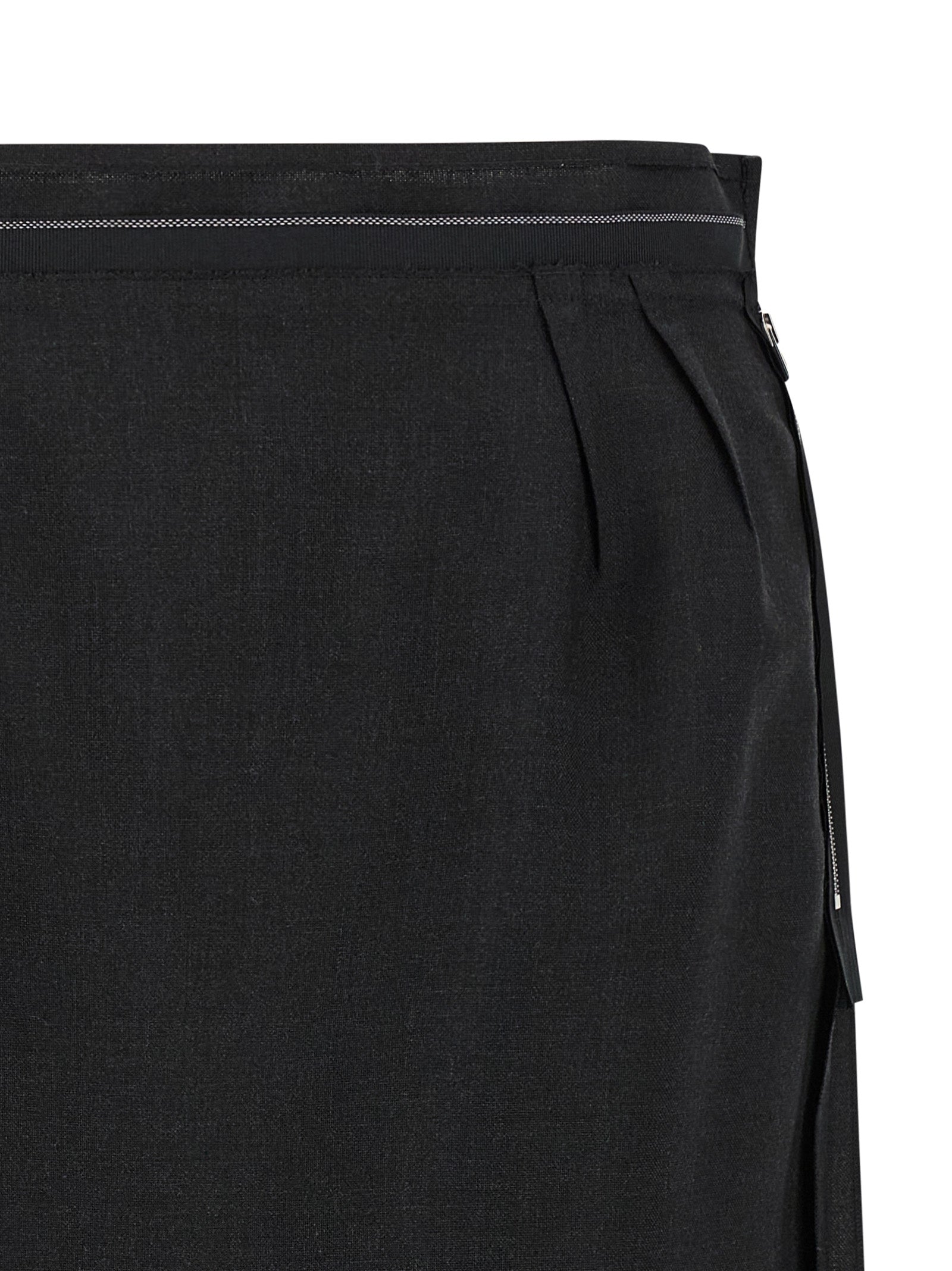 Maison Margiela Schwarzer Midirock aus Schurwolle