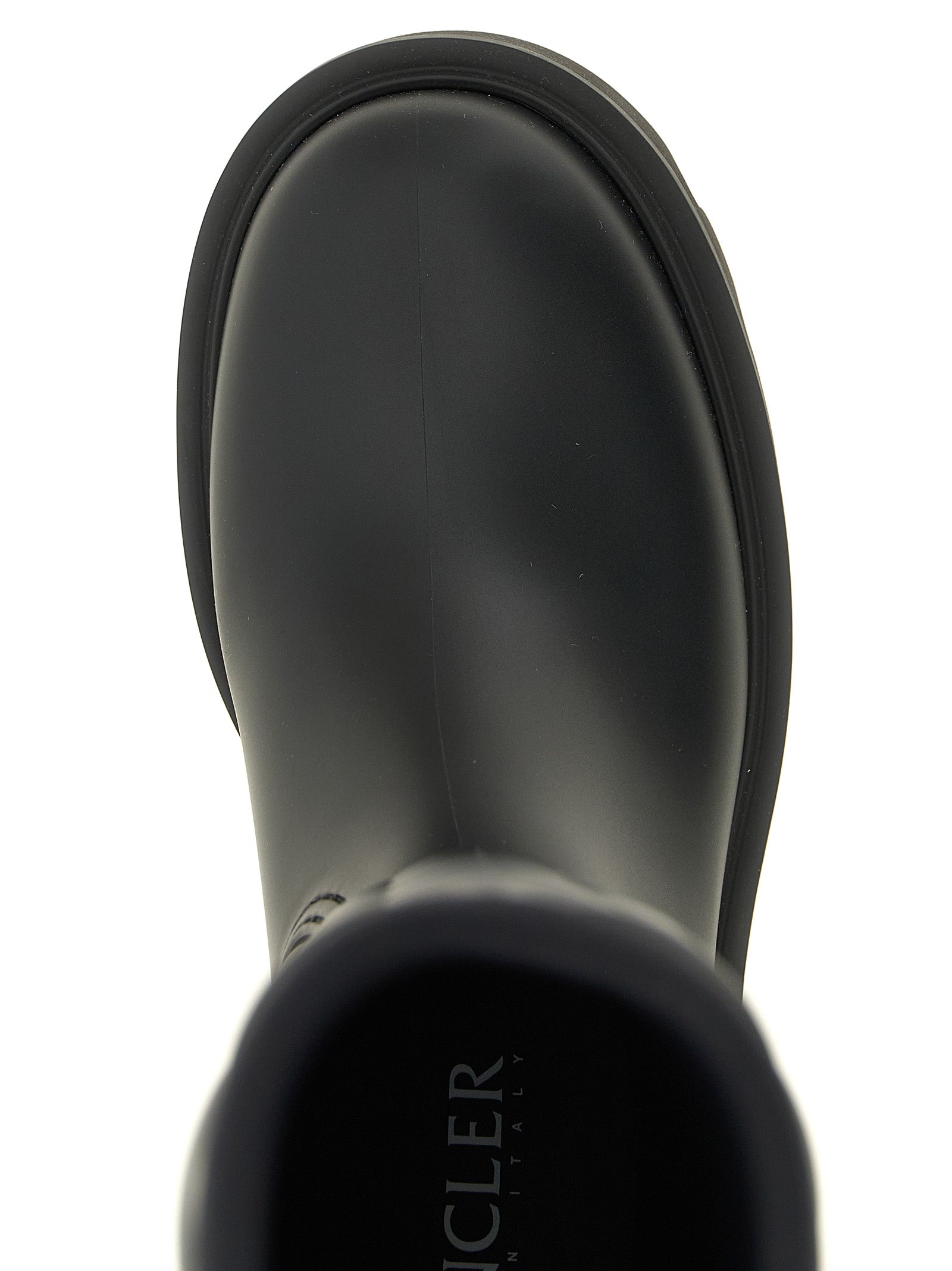 Moncler Schwarze PVC Overknee-Stiefel