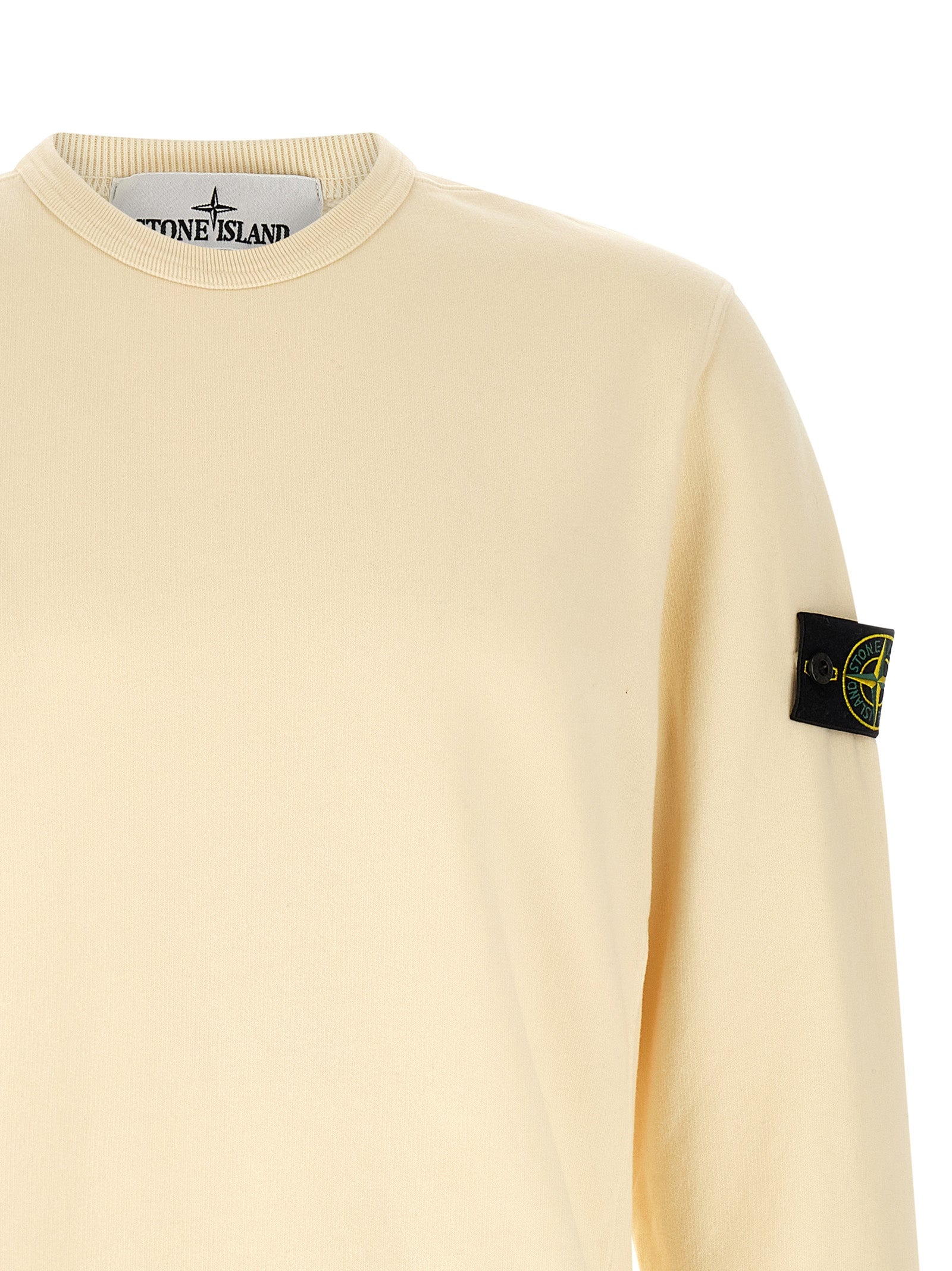 Stone Island Weißes Baumwoll-Sweatshirt
