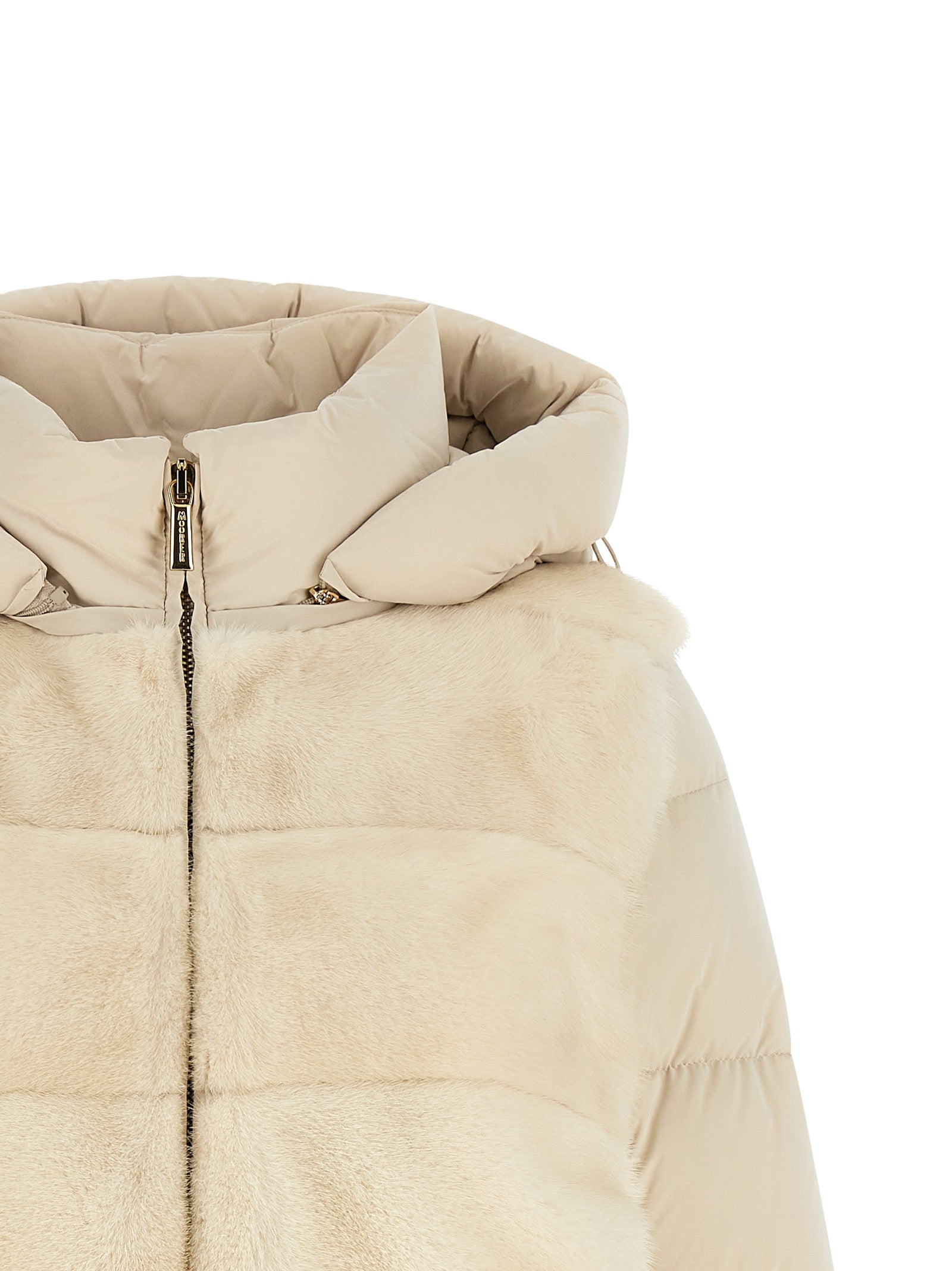 MooRER Weiße Woll-Shell-Jacke