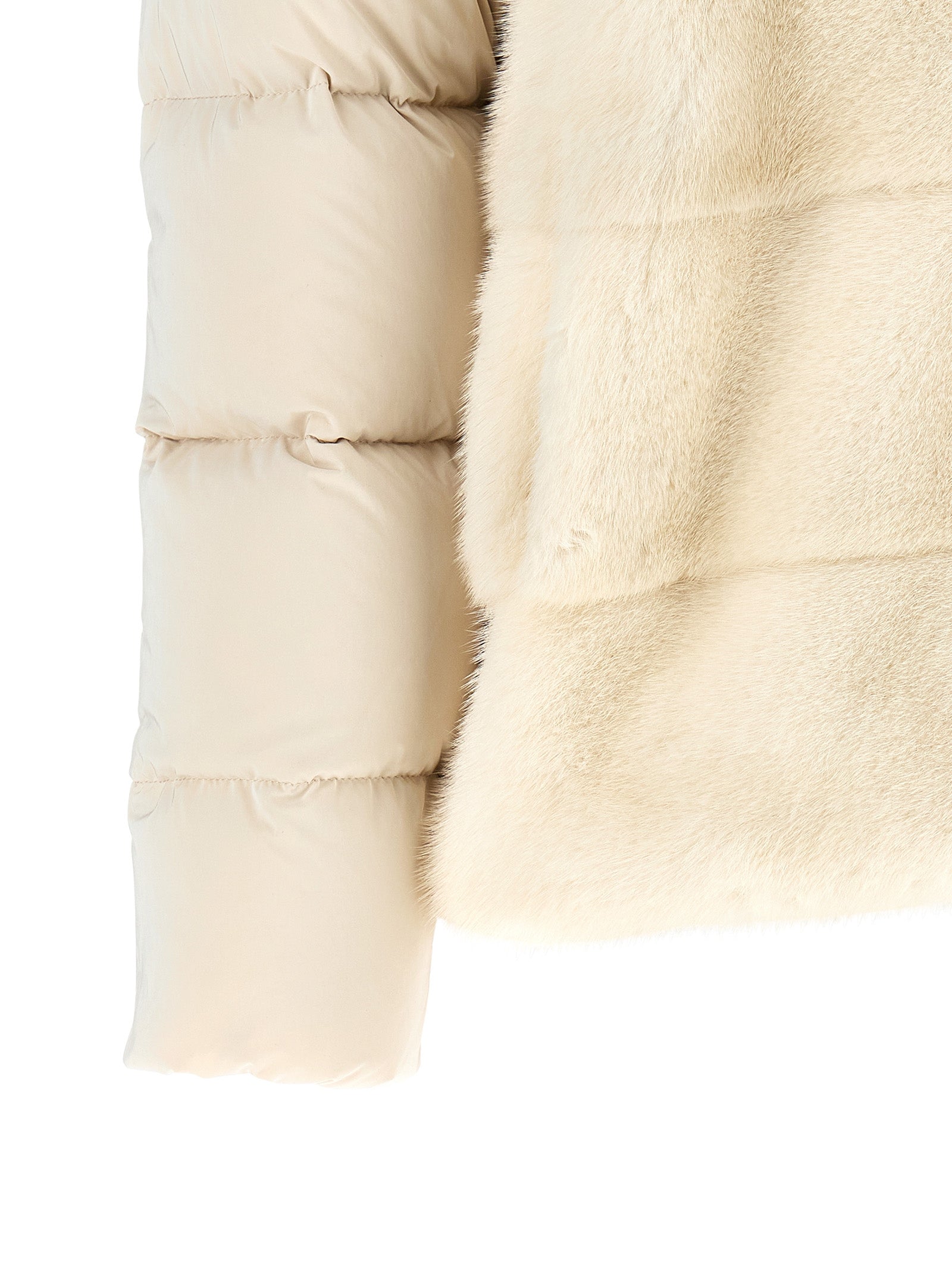 MooRER Weiße Woll-Shell-Jacke