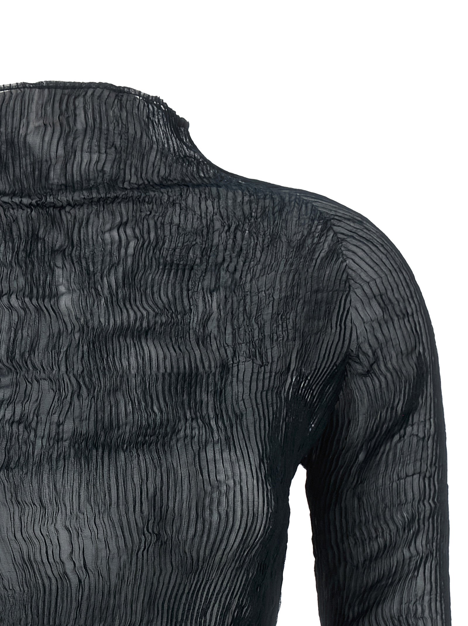 Issey Miyake Schwarzer Cardigan aus Polyester