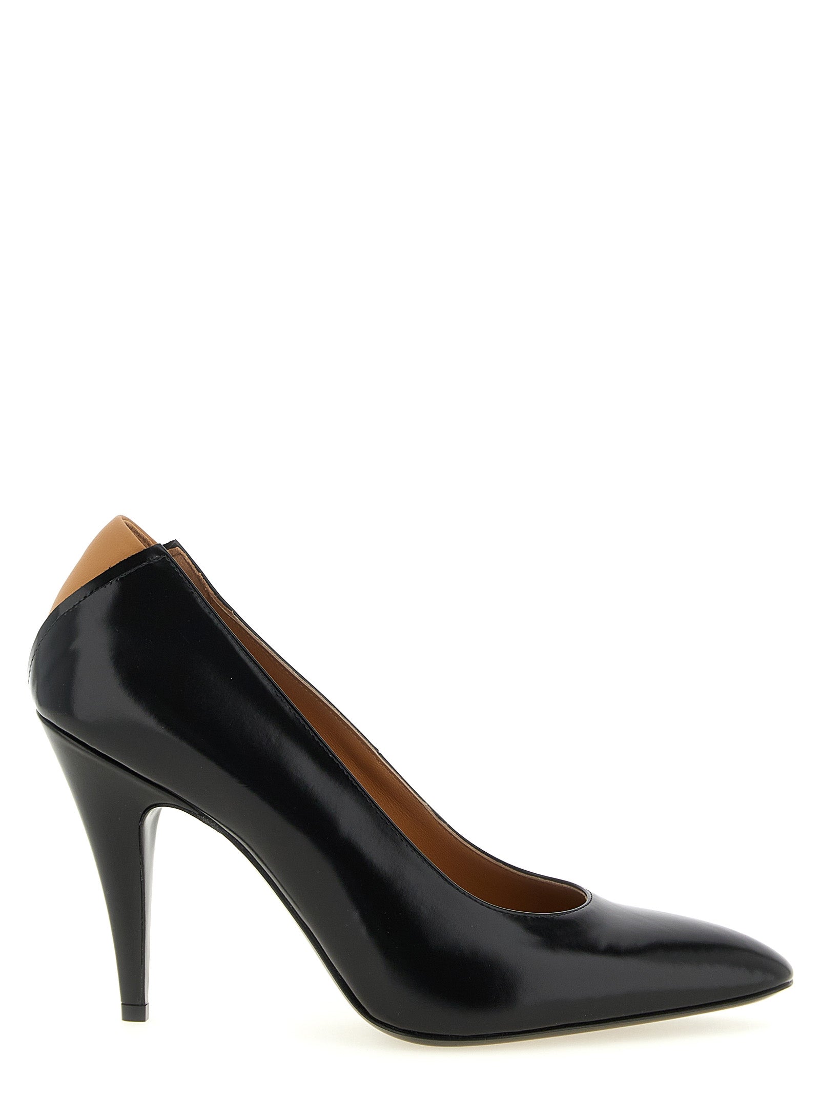 Jil Sander Schwarze Pumps aus Kalbsleder mit hohem Absatz