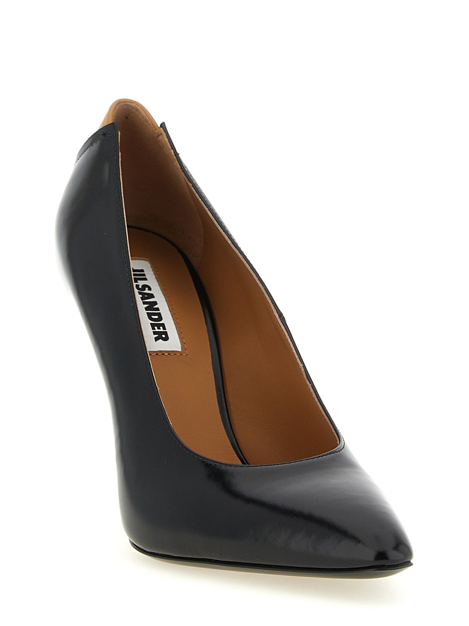 Jil Sander Schwarze Pumps aus Kalbsleder mit hohem Absatz