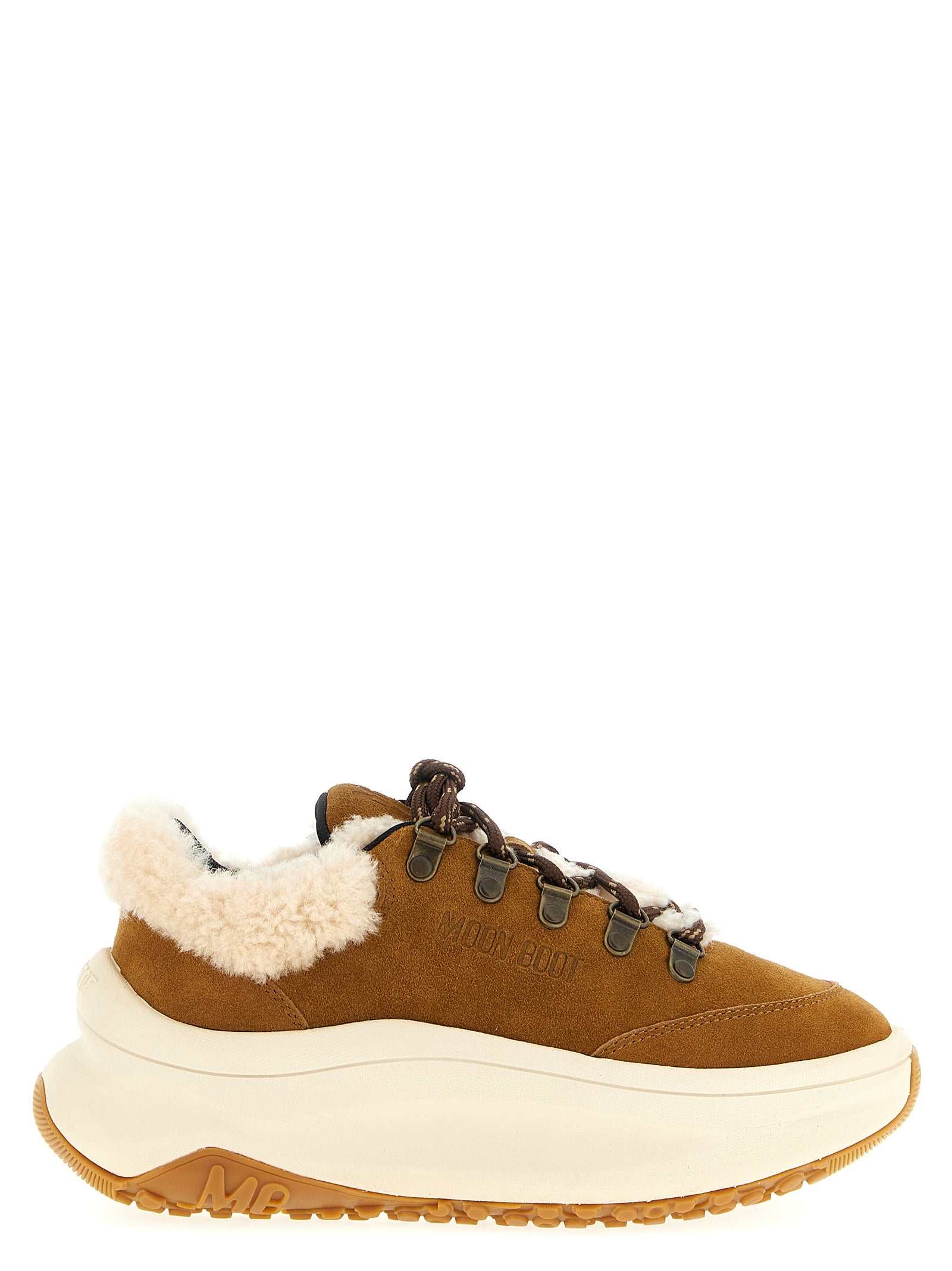 Moon Boot Beige Leder Chunky Sneaker
