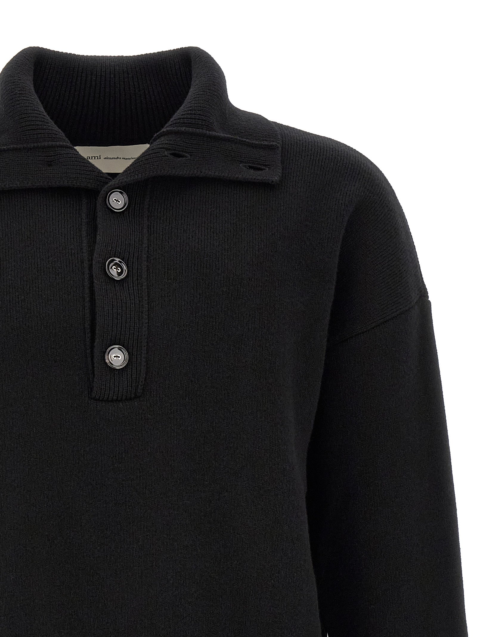 Ami Paris Schwarzer Wollcardigan