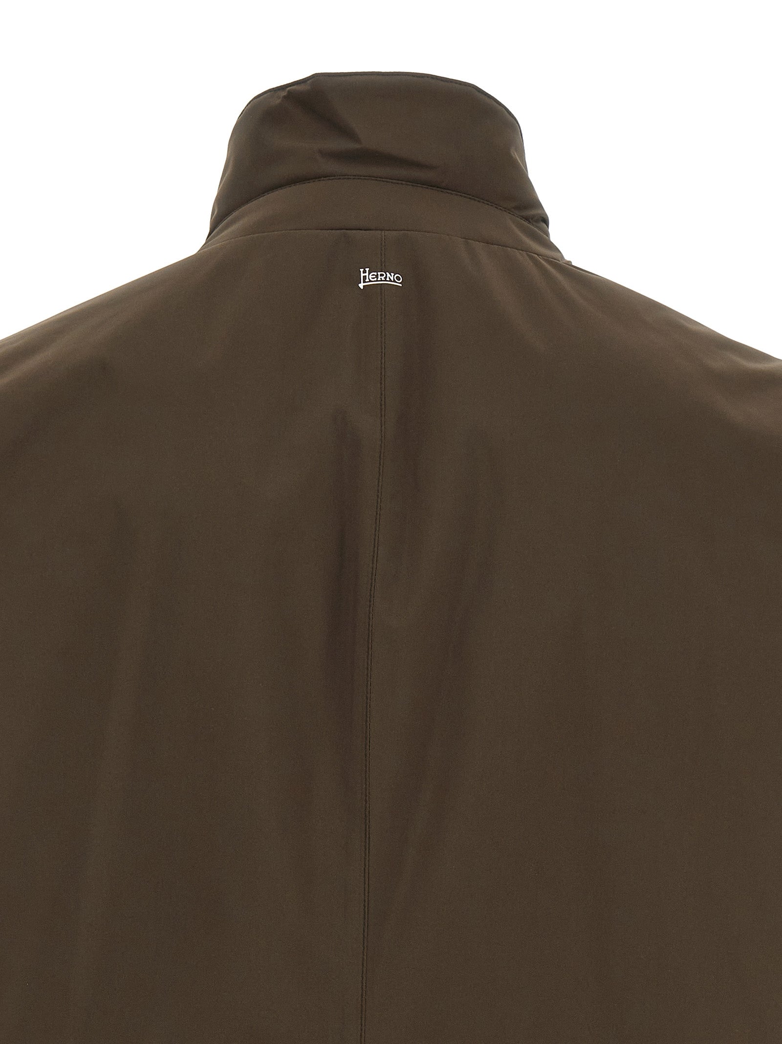 Herno Braune Polyester-Jacke in voller Länge